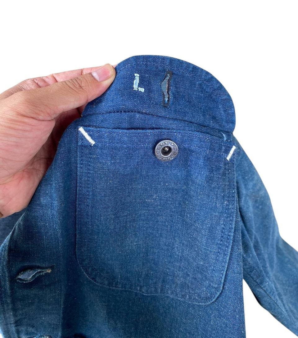 Vintage Vintage 40s-60s Shawl Collar French Blue Chore Denim Jacket Size US L / EU 52-54 / 3 - 20 Thumbnail