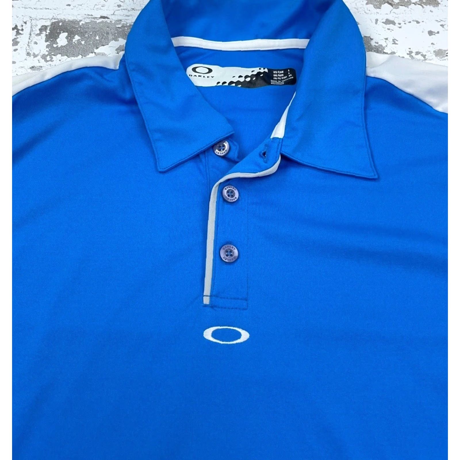 Oakley Oakley Polo Shirt Men Large Blue White Golf Performance Active Wicking Poly Size US L / EU 52-54 / 3 - 3 Thumbnail