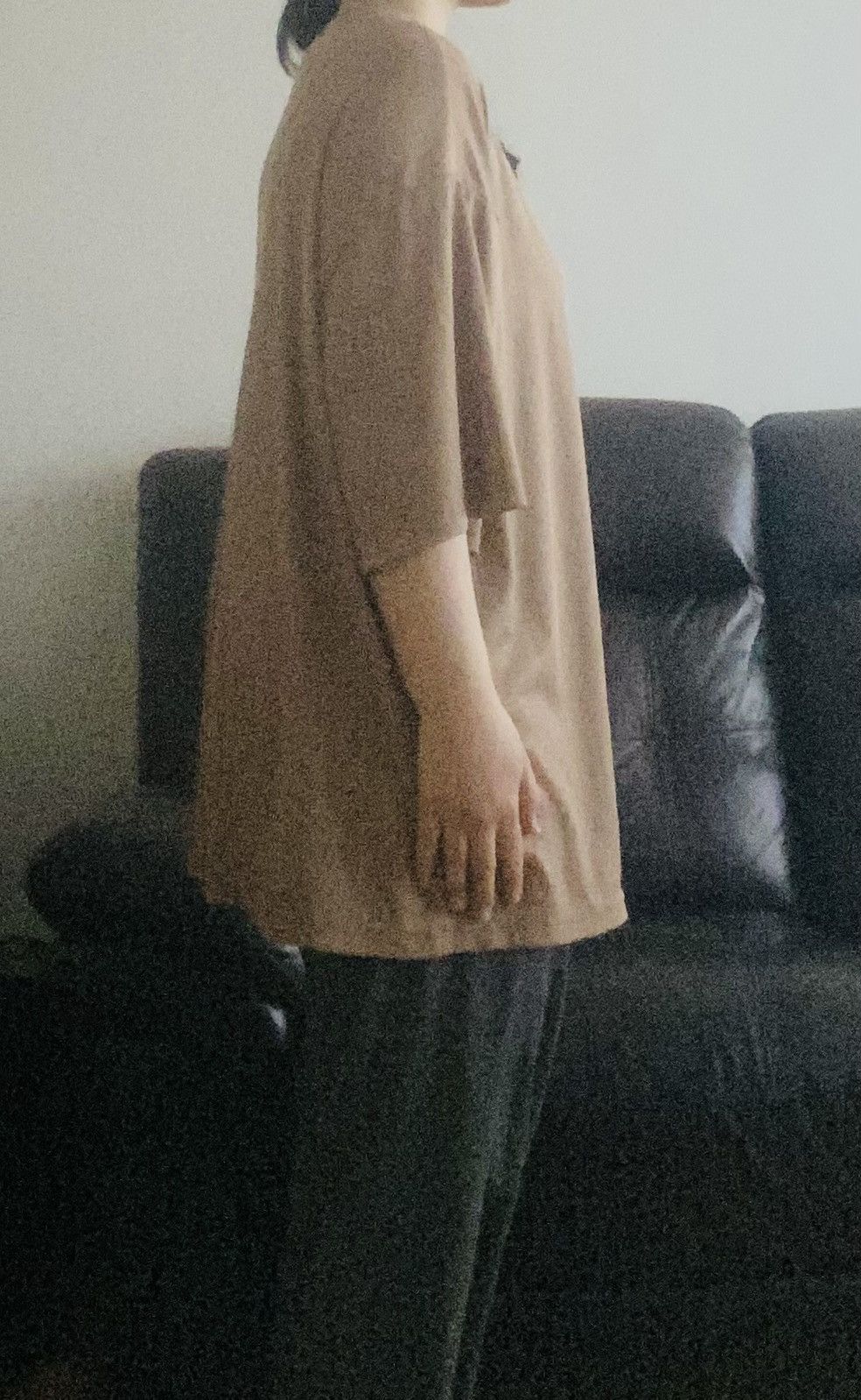 Shein 🤎 Ribbed Oversized T-Shirt – Beige/Tan Barely Worn Size XL / US 12-14 / IT 48-50 - 5 Thumbnail