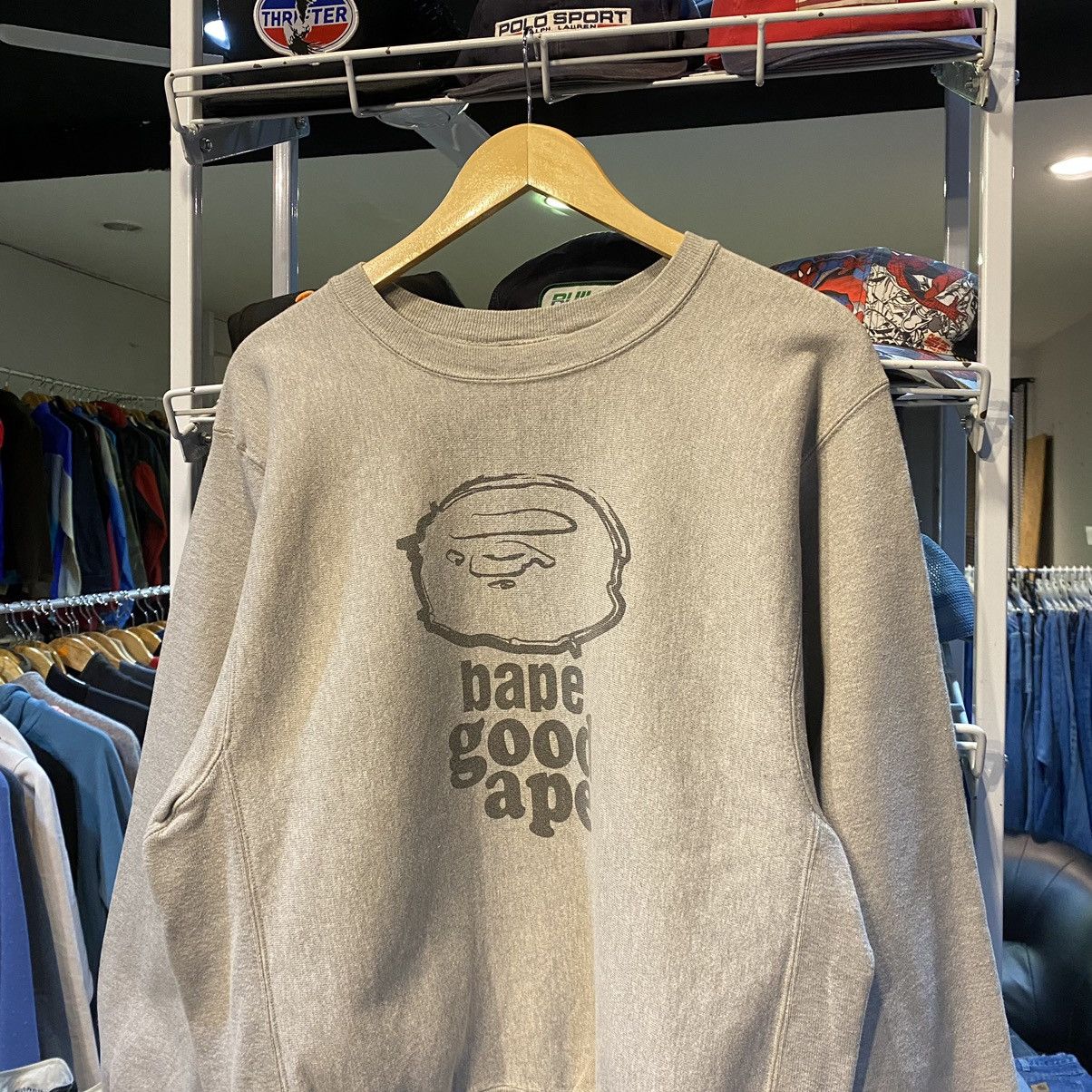Bape × Champion 🔥VTG Bape x Champion Bape Good Ape reverse weave sweatshirt Size US M / EU 48-50 / 2 - 3 Thumbnail