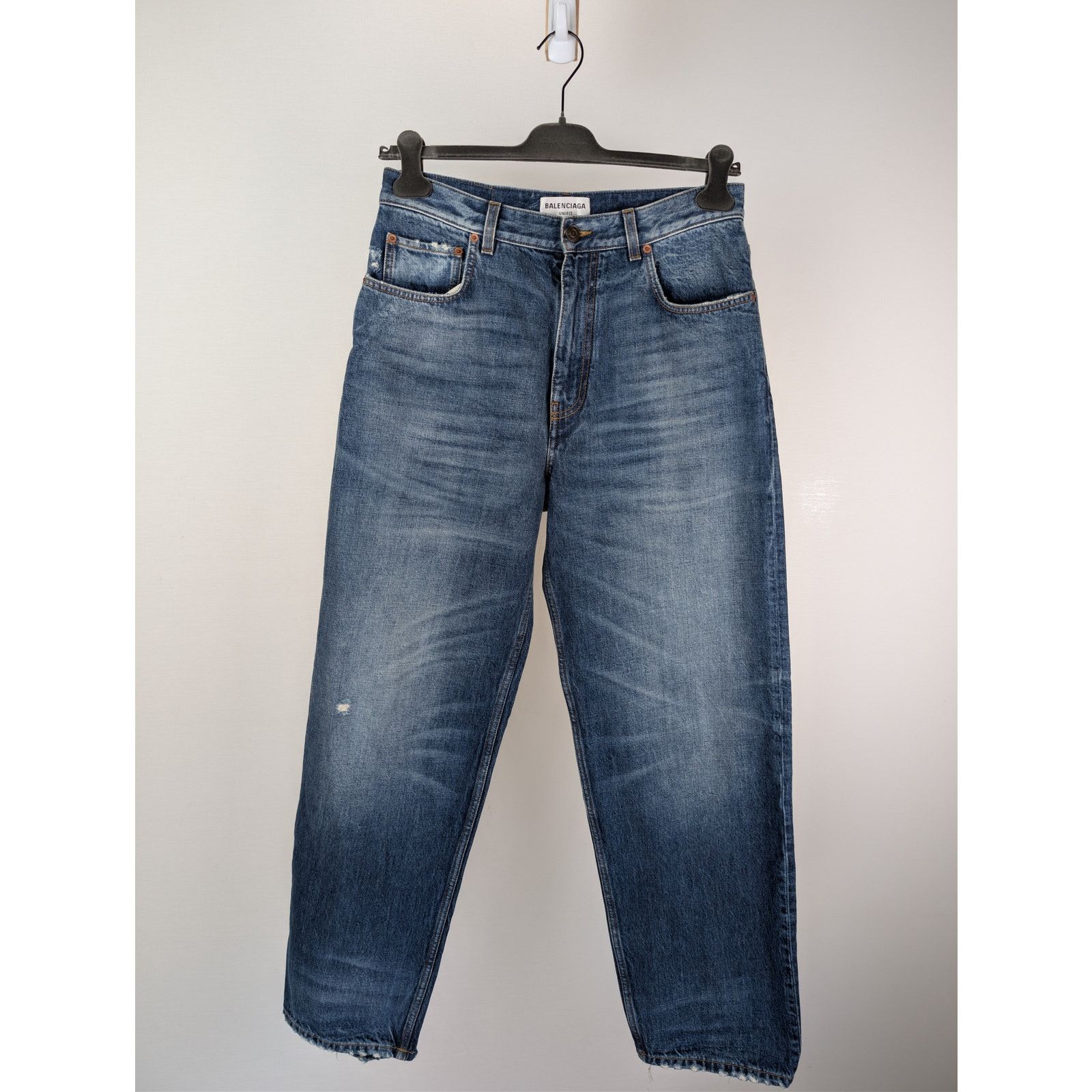 Balenciaga o1rshd1 Organic Vintage Denim Large Pants in Blue Size US 30 / EU 46 - 9 Thumbnail