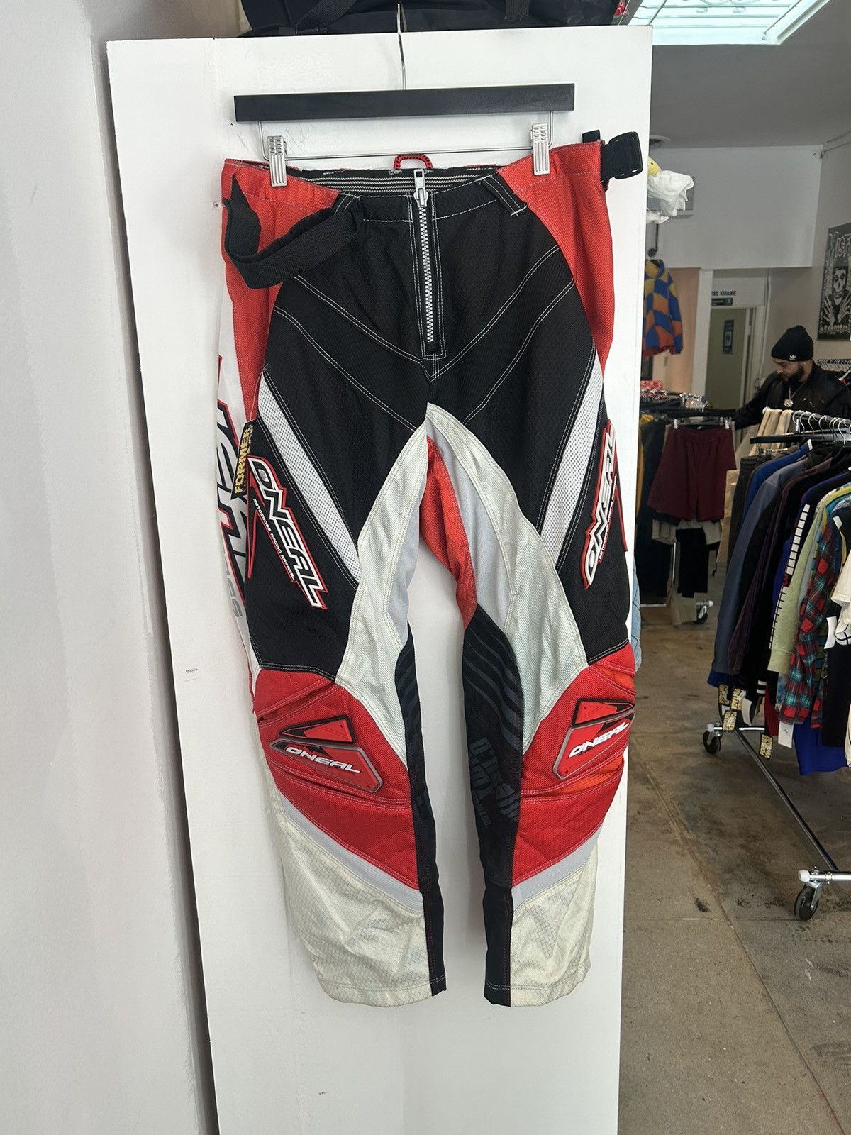 image of Vintage Y2K Padded Motocross Pants O’Neal in Red, Men's (Size 36)