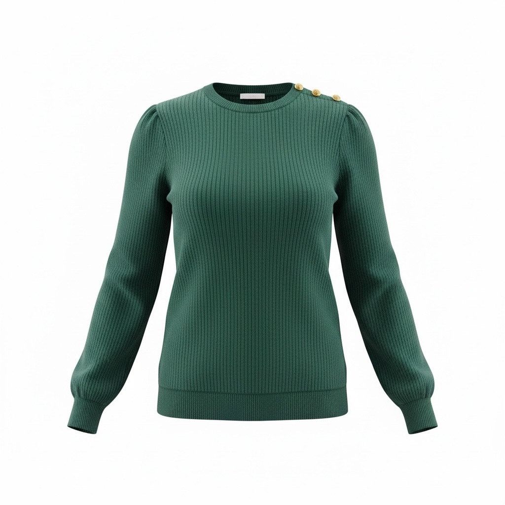 Anne Klein Anne Klein Women’s XL Green Knit Sweater Gold Button Size XL / US 12-14 / IT 48-50 - 1 Thumbnail