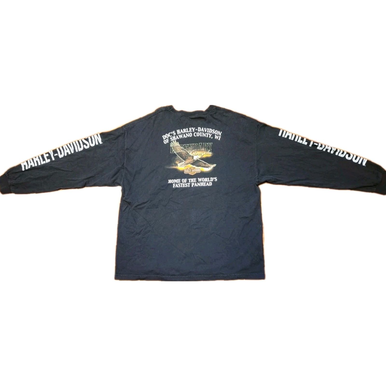 Harley Davidson HARLEY-DAVIDSON Long Sleeve T Shirt Mens 3XL Black Shawano County Wi Biker Motorcycles Shirt Mens 3XL Harley-Davidson Black Graphic Print USA 2010s Size US XXL / EU 58 / 5 - 4 Thumbnail