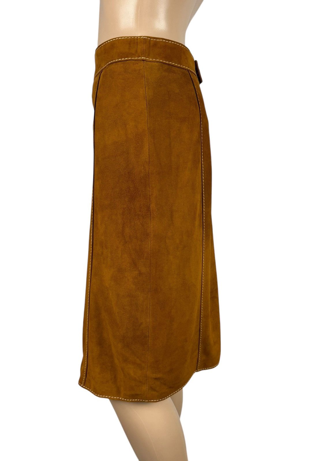 Designer × Genuine Leather × Leather Christ Leather Genuine Cuir Suede Skirt size DE36 IT42 Size 28" / US 6 / IT 42 - 5 Thumbnail