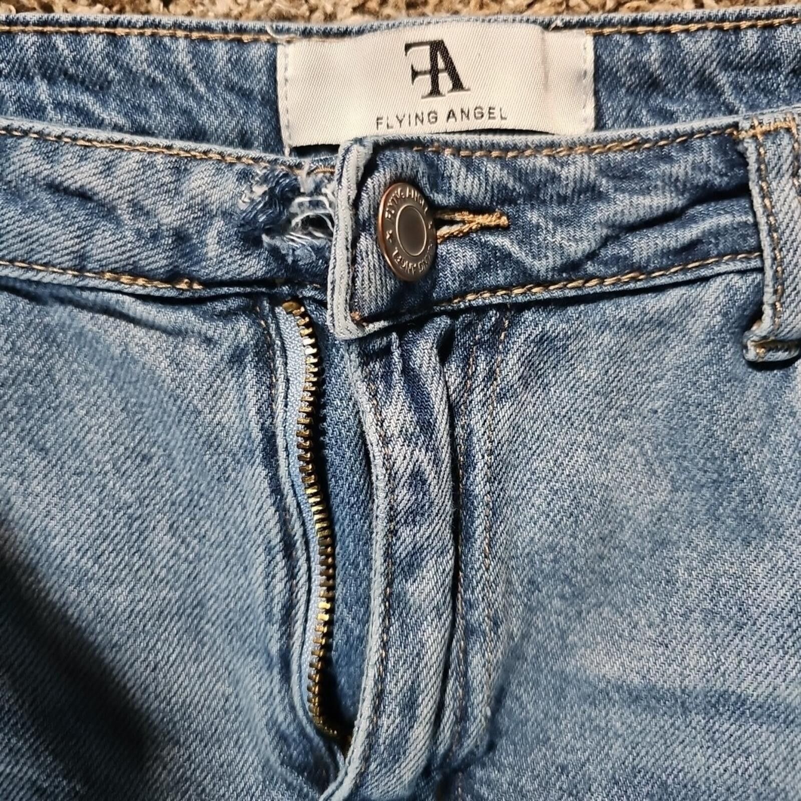 Other Flying Angel 11/30 Cropped Straight Blue Jeans Size 30" / US 8 / IT 44 - 2 Thumbnail