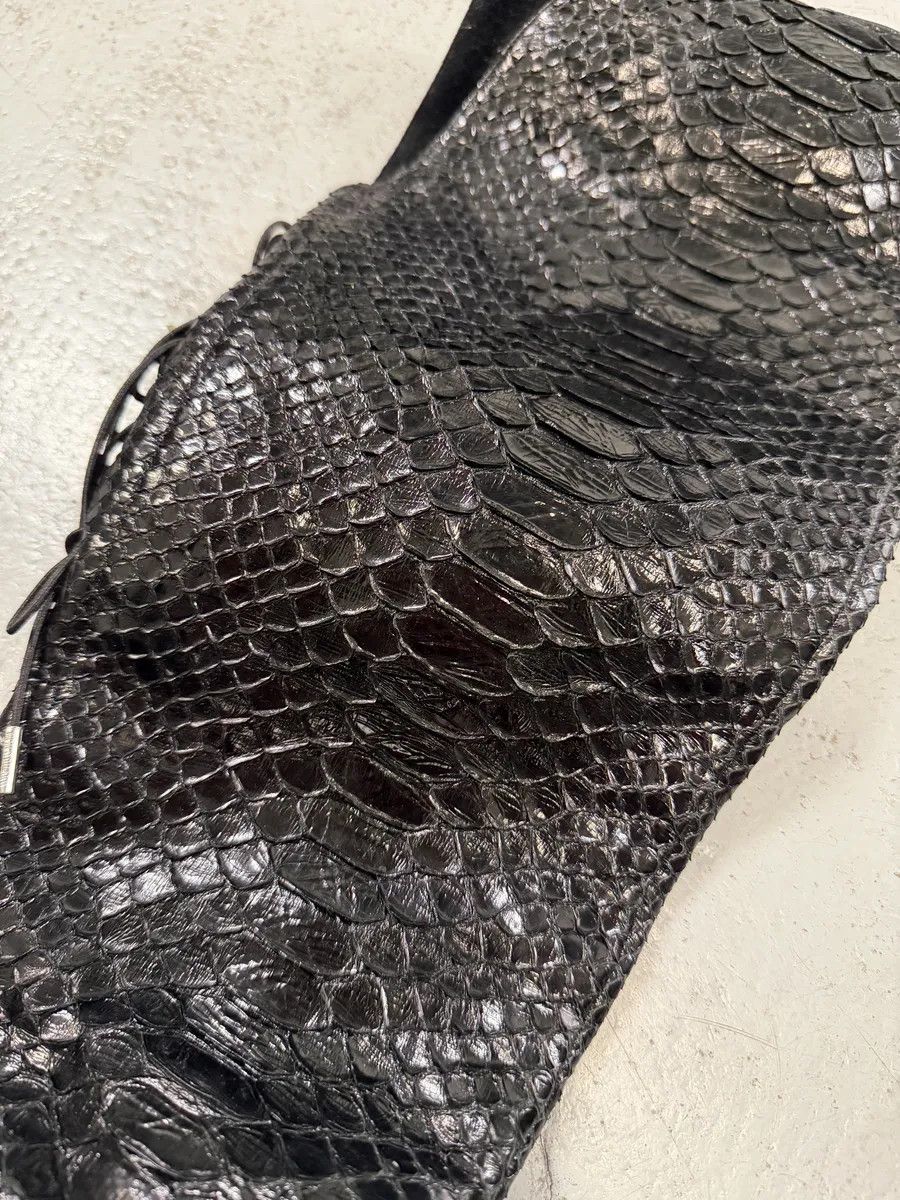 Roberto Cavalli Roberto Cavalli Black Python Leather Ankle Boots Size US 7.5 / IT 37.5 - 9 Thumbnail
