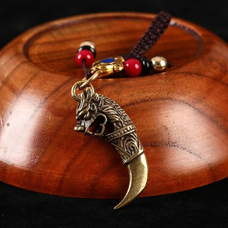 Other Lucky Wolf Teeth Keyring Car Keychain Brass Hanging Charms Size ONE SIZE - 3 Thumbnail