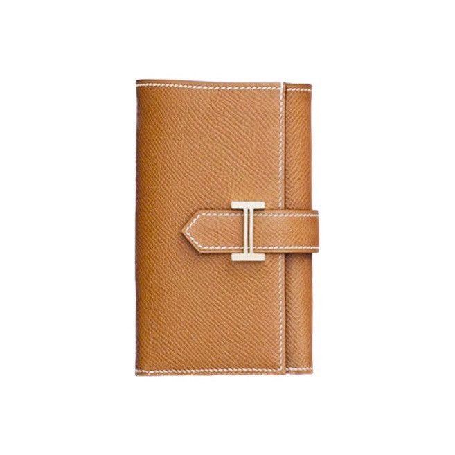 image of Hermes Bearn Key Holder H Logo Key Case in Gold, Men's