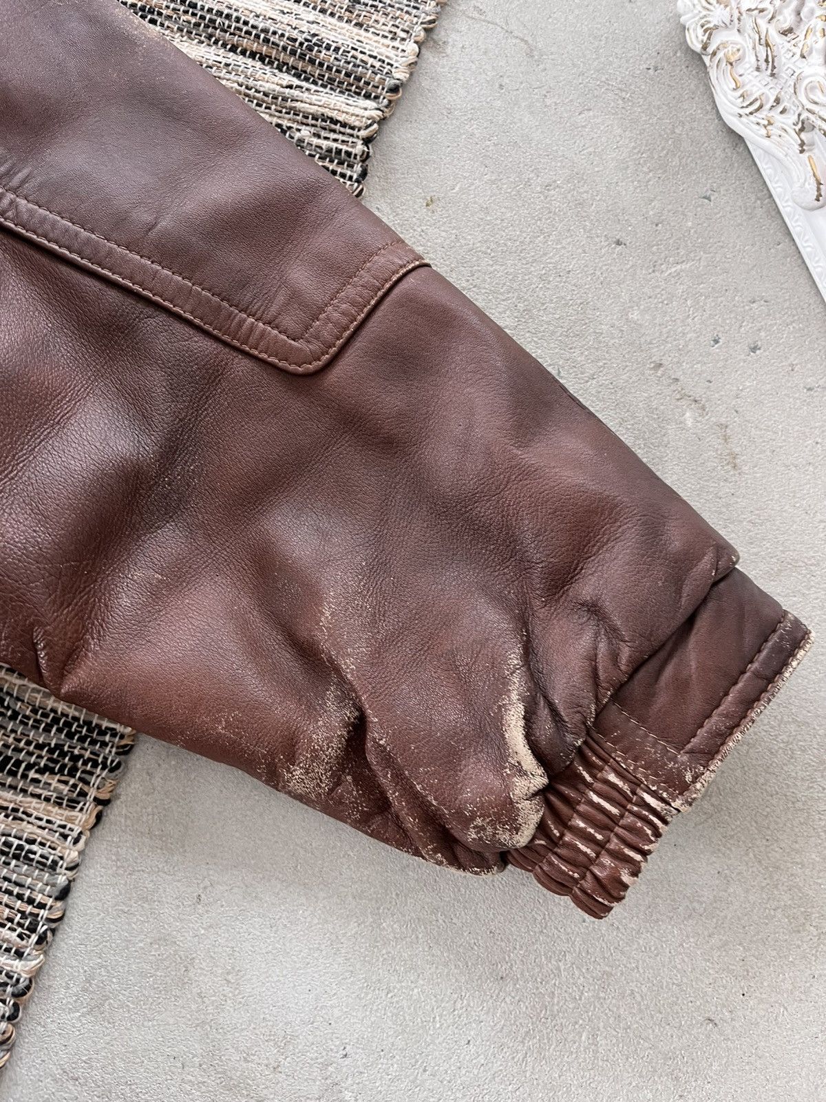 Genuine Leather Vintage Brown Leather Biker Bomber Jacket Avantgarde Y2K Size US L / EU 52-54 / 3 - 14 Thumbnail