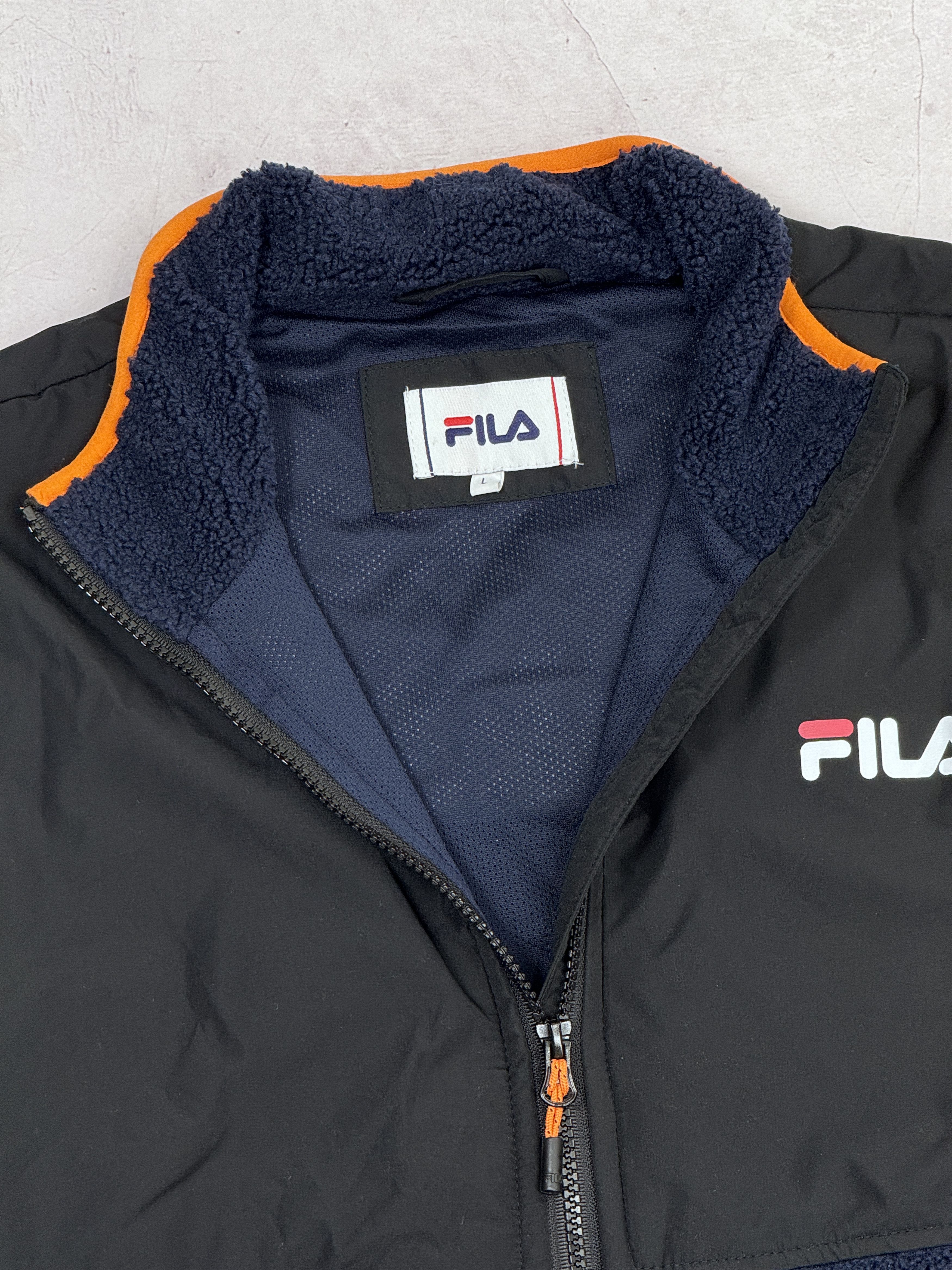 Designer × Fila Fila Fleece Jacket with Nylon Inserts Trims Size US M / EU 48-50 / 2 - 6 Thumbnail