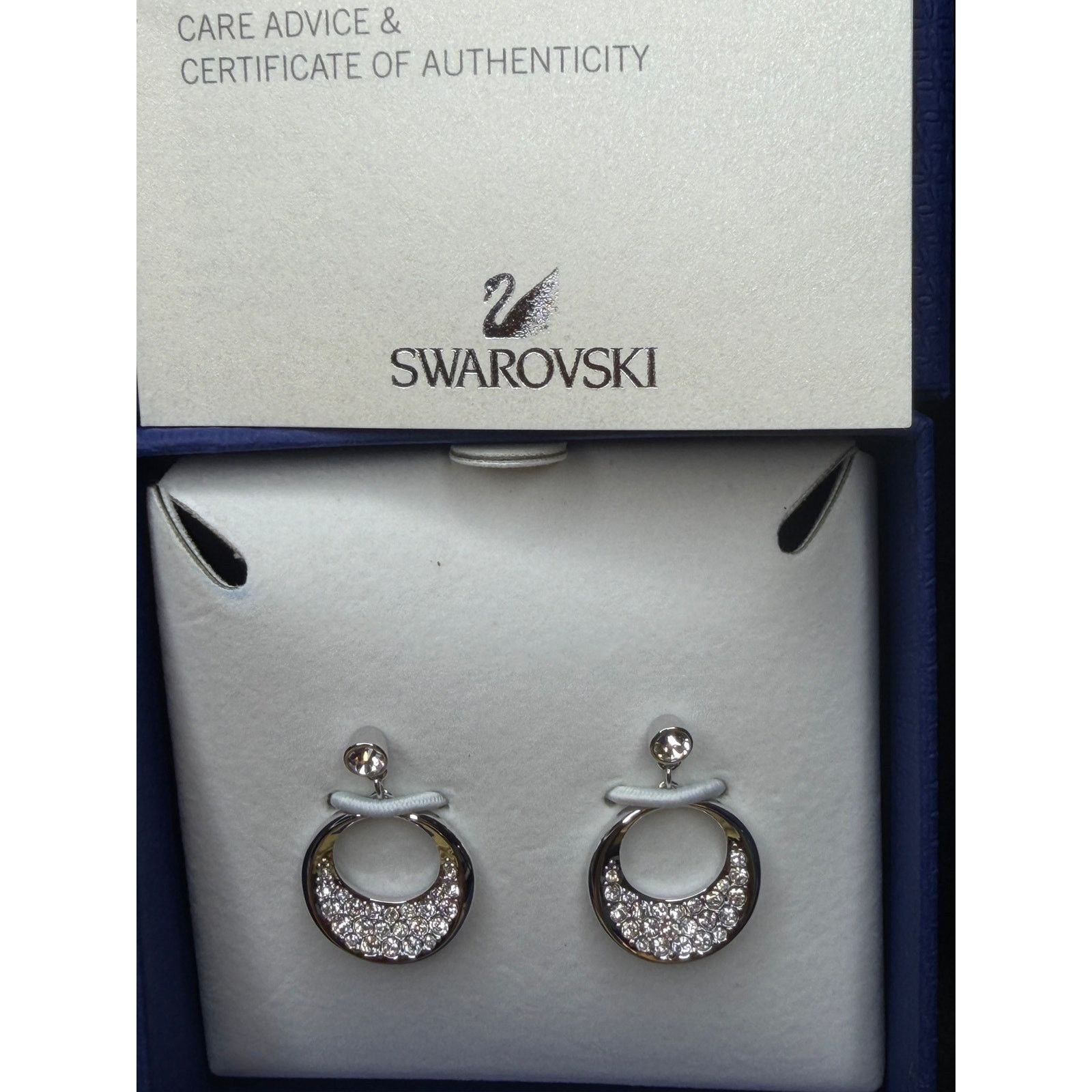 Swarovski Swarovski Crystal Pavé Silver Circle Drop Earrings In Box Size ONE SIZE - 6 Thumbnail