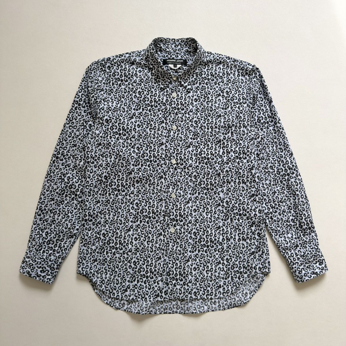 Comme des Garcons White / Blue Striped Leopard Print Shirt Size US S / EU 44-46 / 1 - 2 Thumbnail