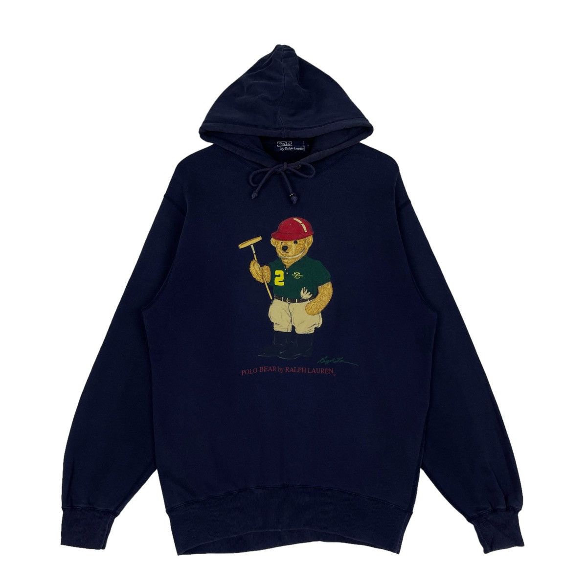 Polo Ralph Lauren × Ralph Lauren × Ralph Lauren Sport Vintage 90s Polo Ralph Lauren Polo Bear Hoodie Size US L / EU 52-54 / 3 - 3 Thumbnail