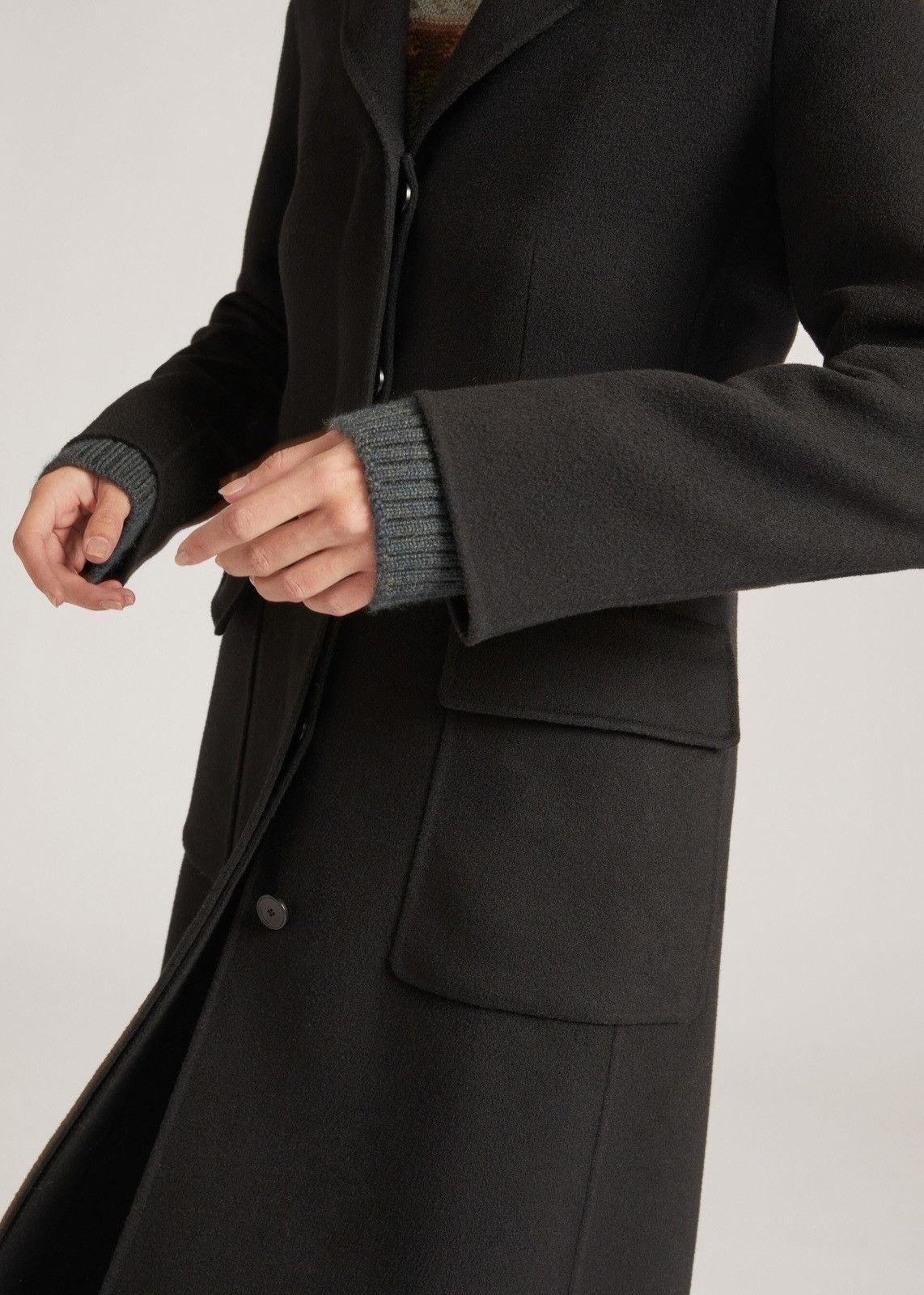 Loro Piana o1srvl11e0824 Menforth Cashmere Coat in Black Size XXL / US 16-18 / IT 52-54 - 4 Thumbnail