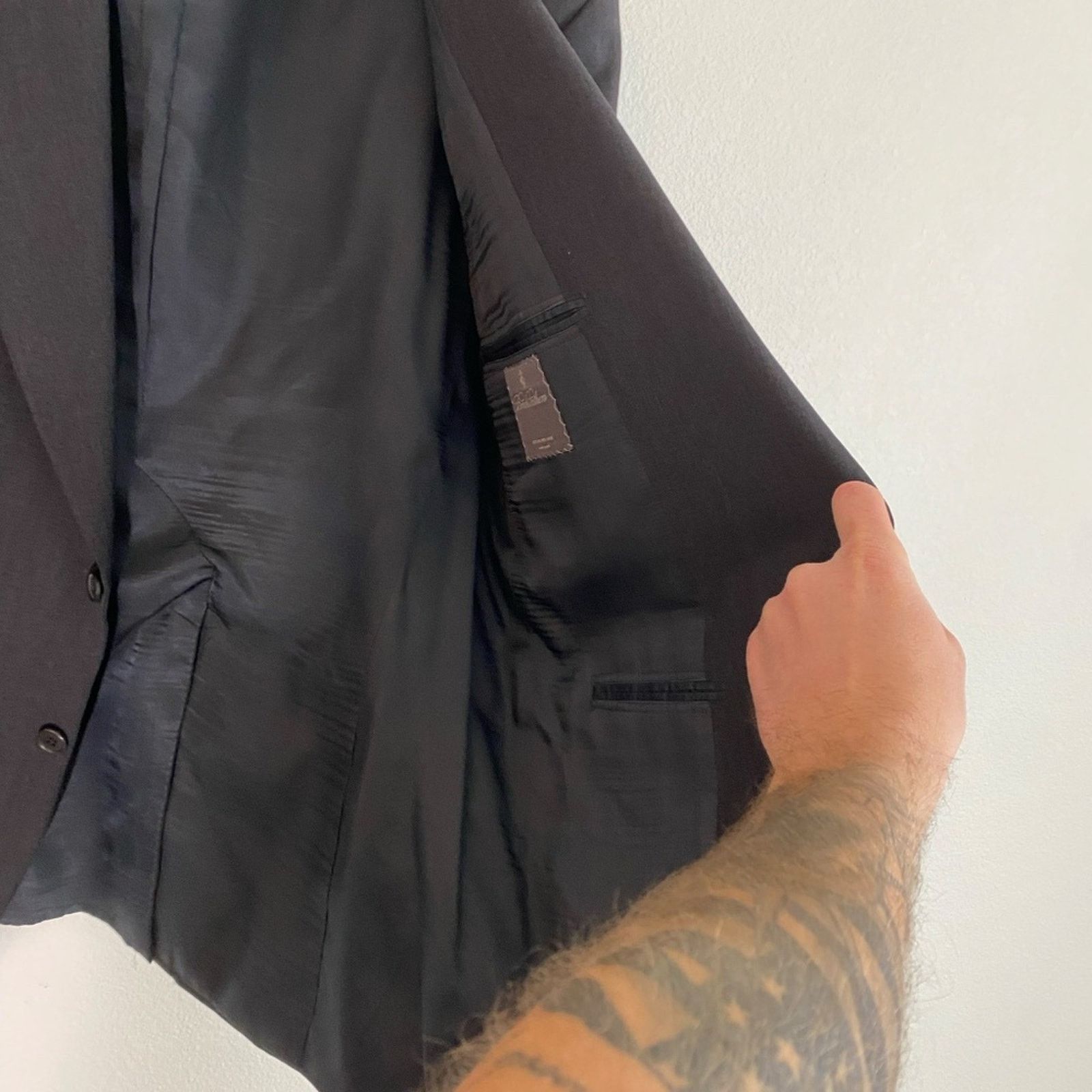Brooks Brothers Brooks Brothers Men's Charcoal Black Wool Blazer - 42R Size 42R - 6 Thumbnail