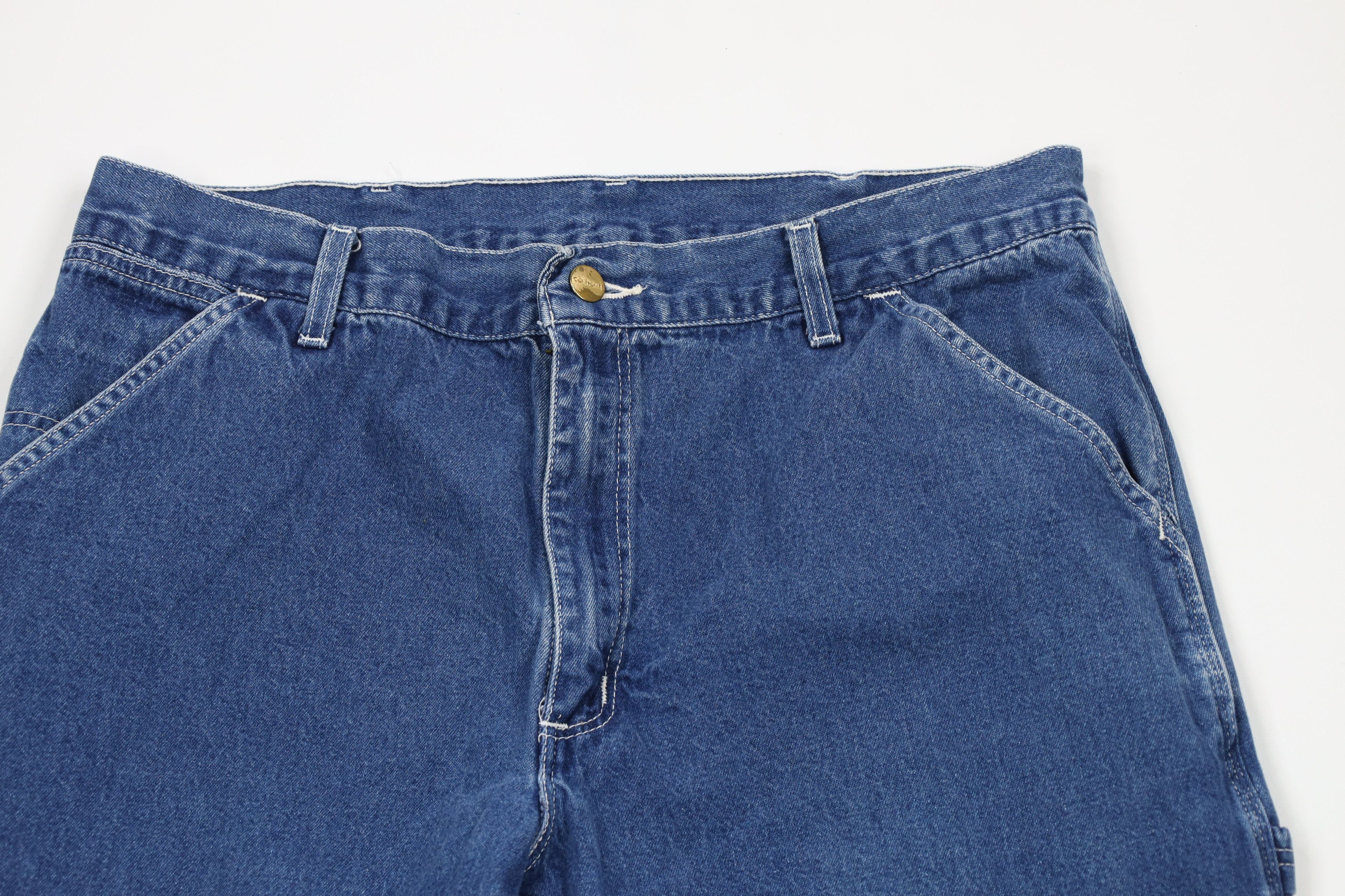 Carhartt × Vintage Vintage Y2K Carhartt Wide Leg Denim Dungaree Jeans Blue Size US 34 / EU 50 - 2 Thumbnail