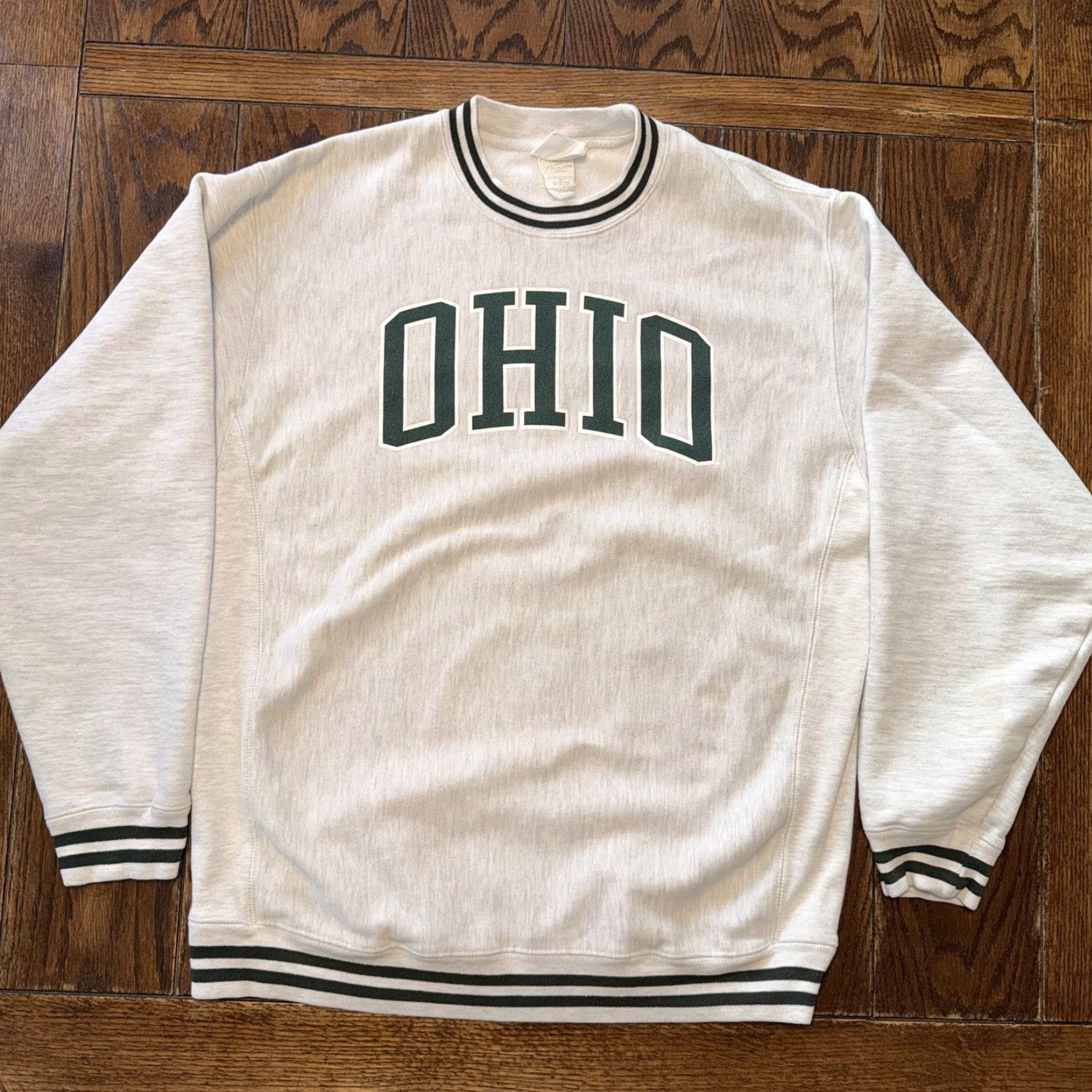 Champion VINTAGE Champion Reverse Weave Ohio Crewneck Sweatshirt Men L Gray Green Logo Graphic Print Size US L / EU 52-54 / 3 - 2 Thumbnail