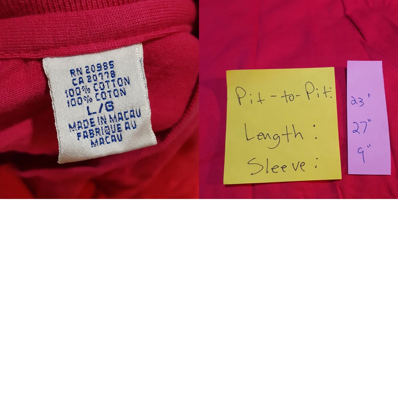Bell VINTAGE Jean Bell Womens T-Shirt Top Shirt Pink Short Sleeve 80s 90s Golf Casual Logo Embroidered Crew Neck Pullover Knit 100% Cotton Regular Size L Size L / US 10 / IT 46 - 8 Thumbnail