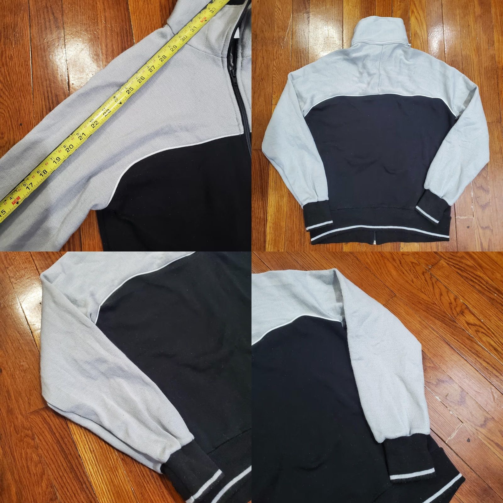 Nike VINTAGE Nike Jacket Mens Medium Black Gray Full Zip Mock Neck Swoosh Logo 90s Size US M / EU 48-50 / 2 - 8 Thumbnail