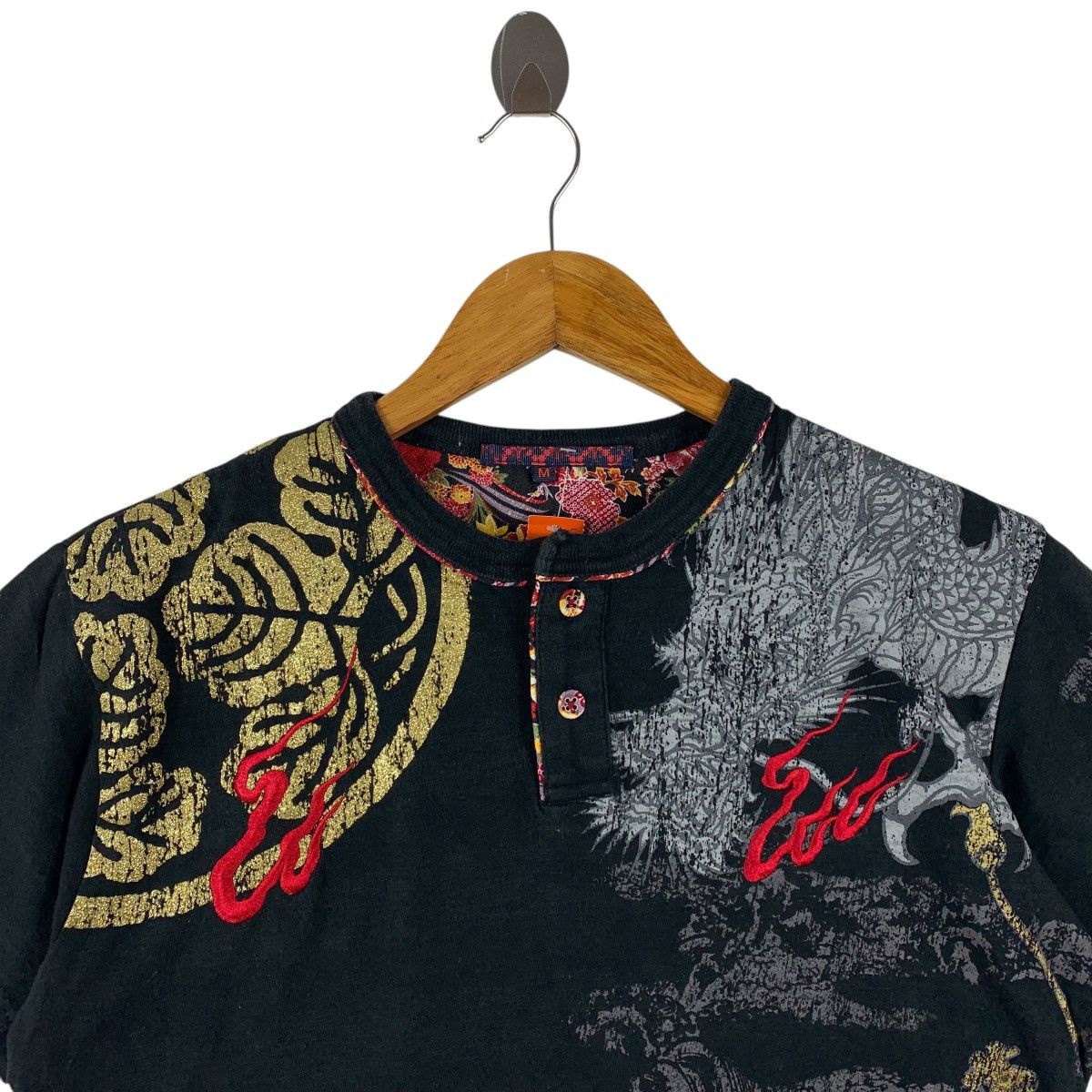 Japanese Brand SUKAJAN japanese culture dragon design tee Size US M / EU 48-50 / 2 - 2 Thumbnail