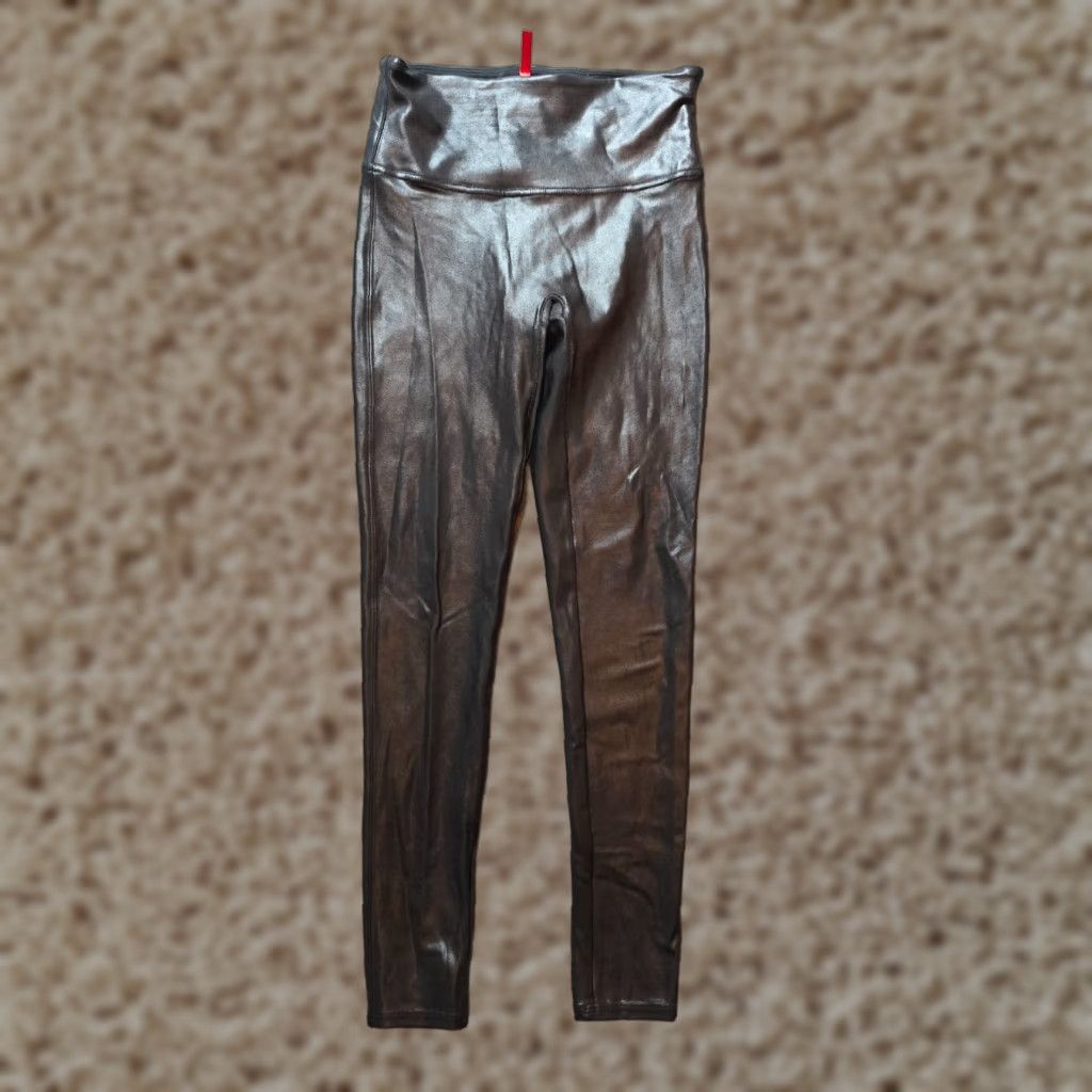 Spanx Spanx Pants Women Medium Black Faux Leather Stretch Casual Capsule Minimal Leggings Size 32" / US 10 / IT 46 - 1 Thumbnail