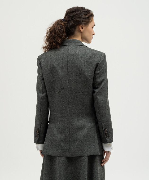 Brunello Cucinelli o1y0725 Blazer in Dark Gray Size XS / US 0-2 / IT 36-38 - 4 Thumbnail