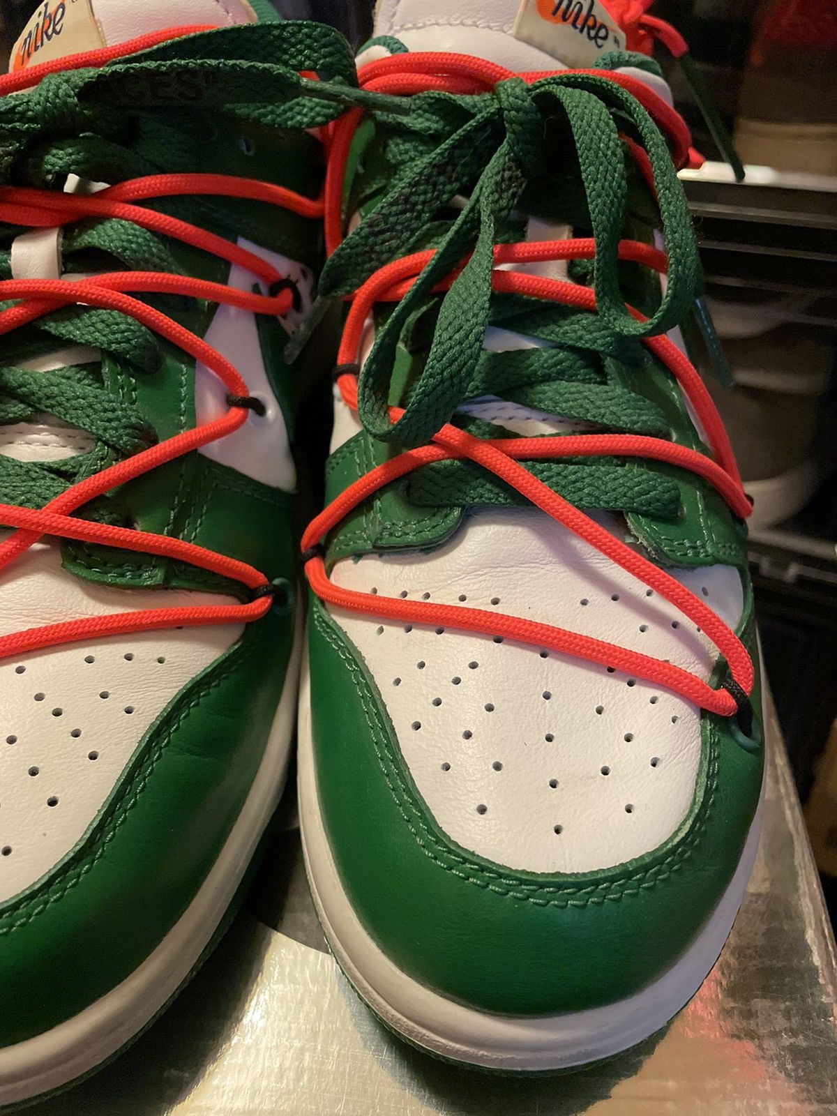 Nike × Off-White Nike Dunk Low Off-White Pine Green Size US 7 / EU 40 - 3 Thumbnail