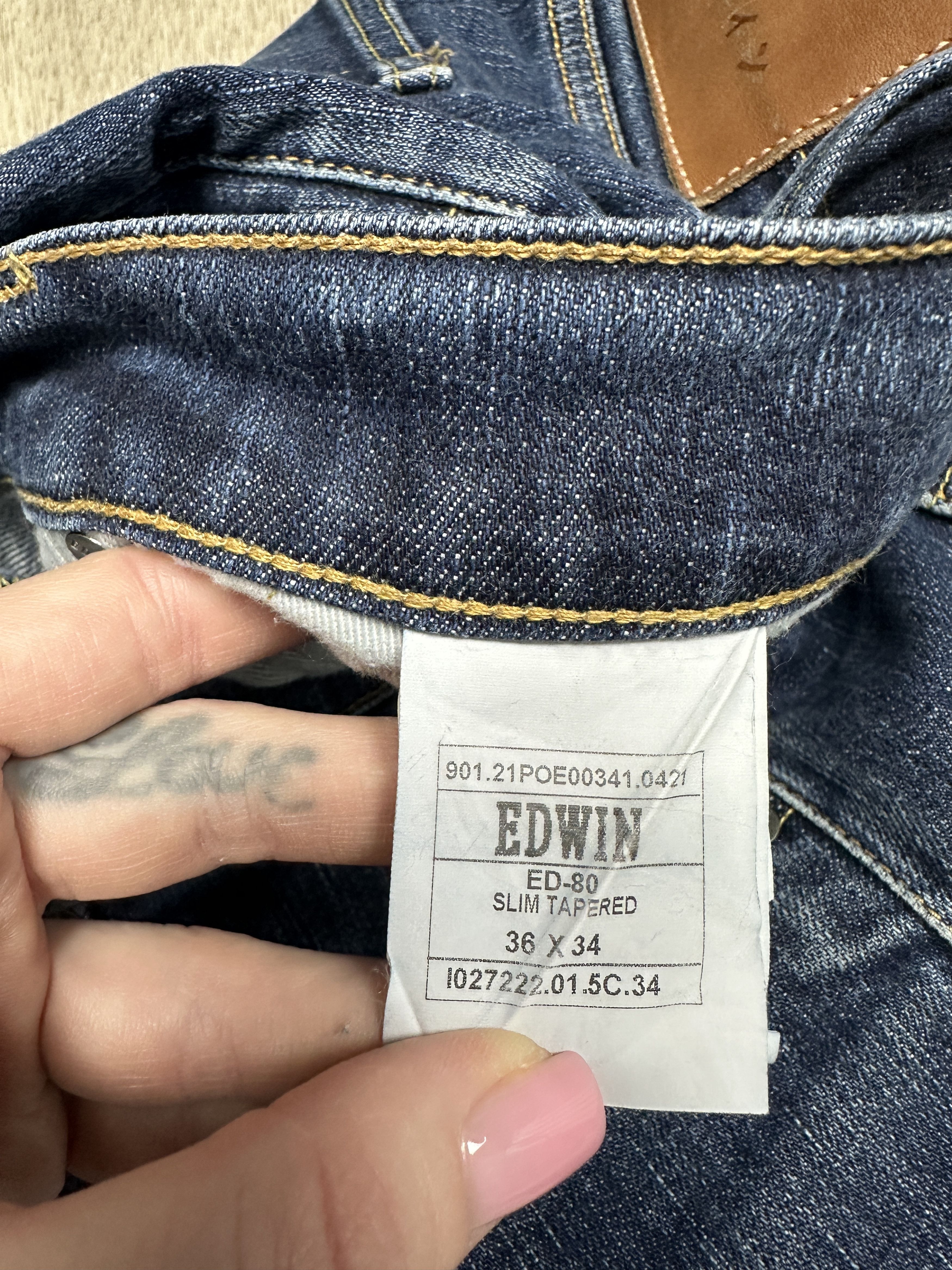 Edwin Edwin Mens Slim Tapered Denim Pants Jeans Size US 36 / EU 52 - 10 Thumbnail