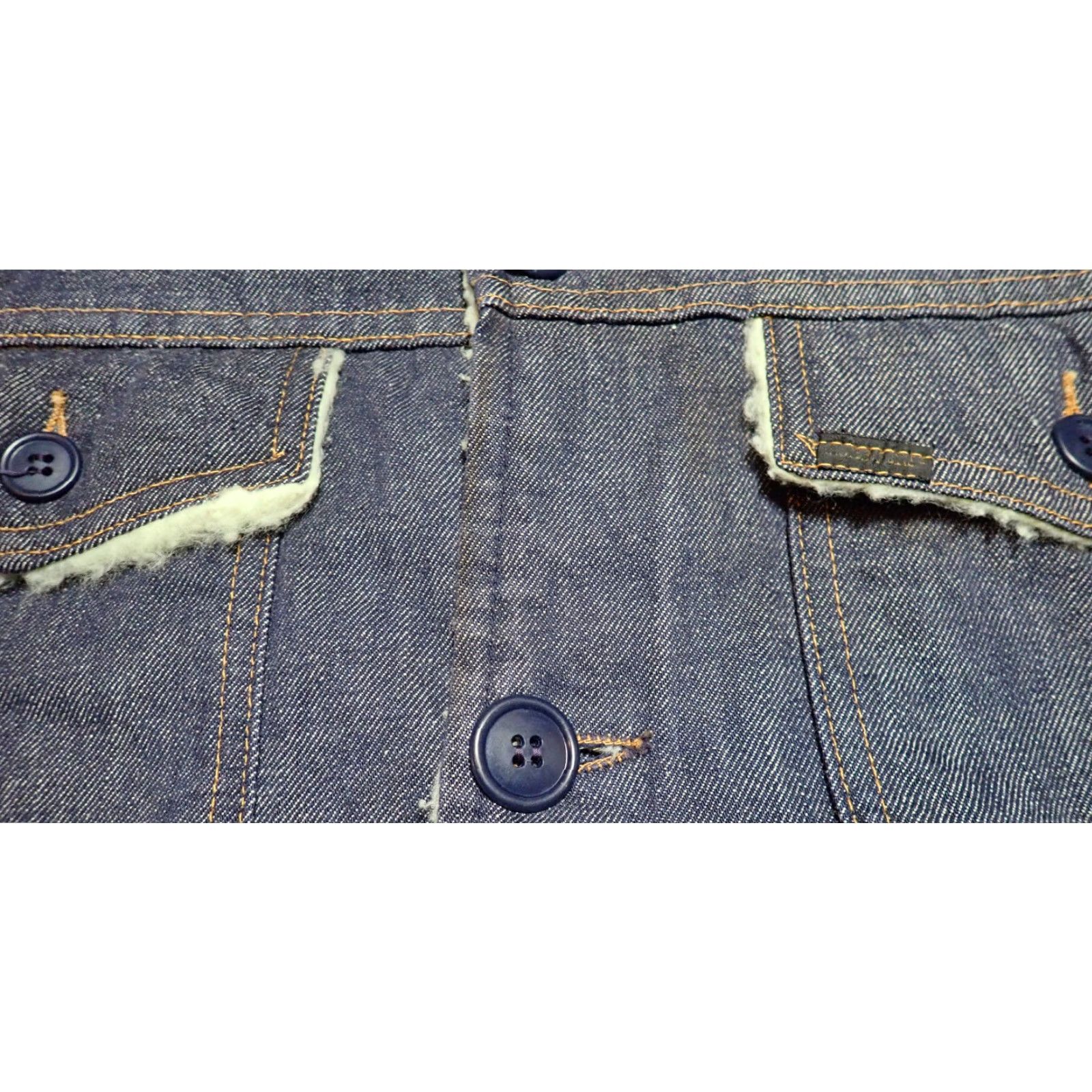 Sears VINTAGE ROEBUCK'S SEARS Denim Indigo 70s Coat Sherpa Lined Jacket Mens 38R 45" Chest 30" Length 23.5" Arm 18" Shoulder CHORE STYLE USA Mens Boys? Size US XXS / EU 40 - 7 Thumbnail