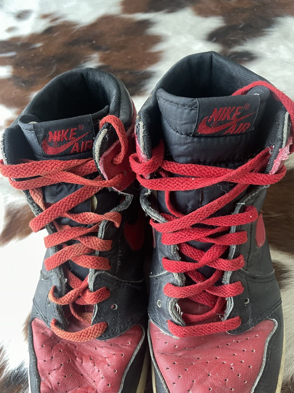 Jordan Brand × Nike × Vintage Nike 1985 Air Jordan 1 black/red sz 7.5 Size US 7.5 / EU 40-41 - 5 Thumbnail