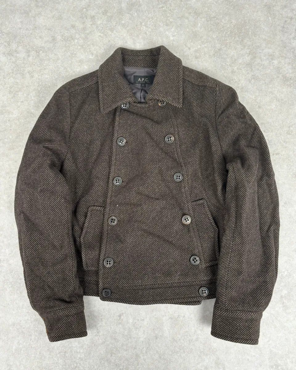 A.P.C. A.P.C. Brown Wool Light Buttoned Officer Jacket Size S / US 4 / IT 40 - 1 Thumbnail