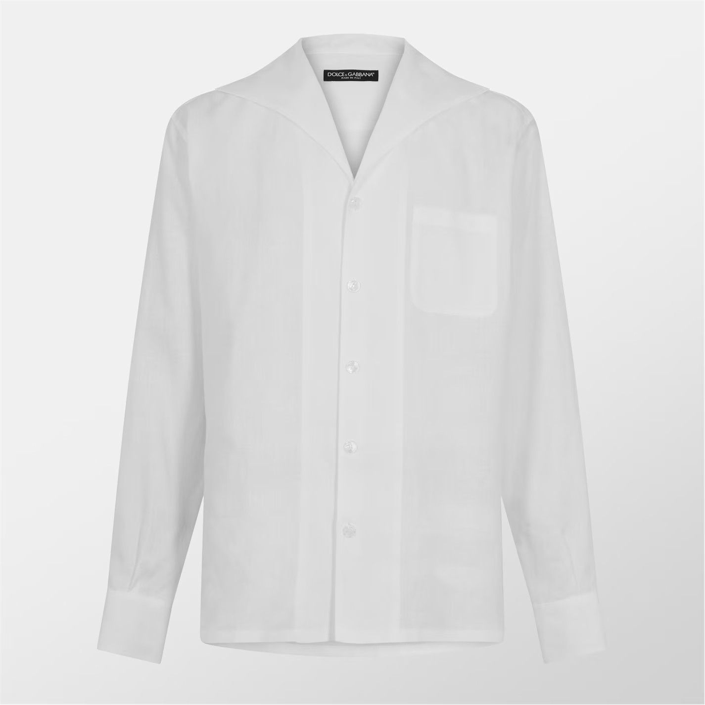 Dolce & Gabbana o1g2r1mq0426 Long Sleeve Linen Shirt in White Size US L / EU 52-54 / 3 - 1 Thumbnail