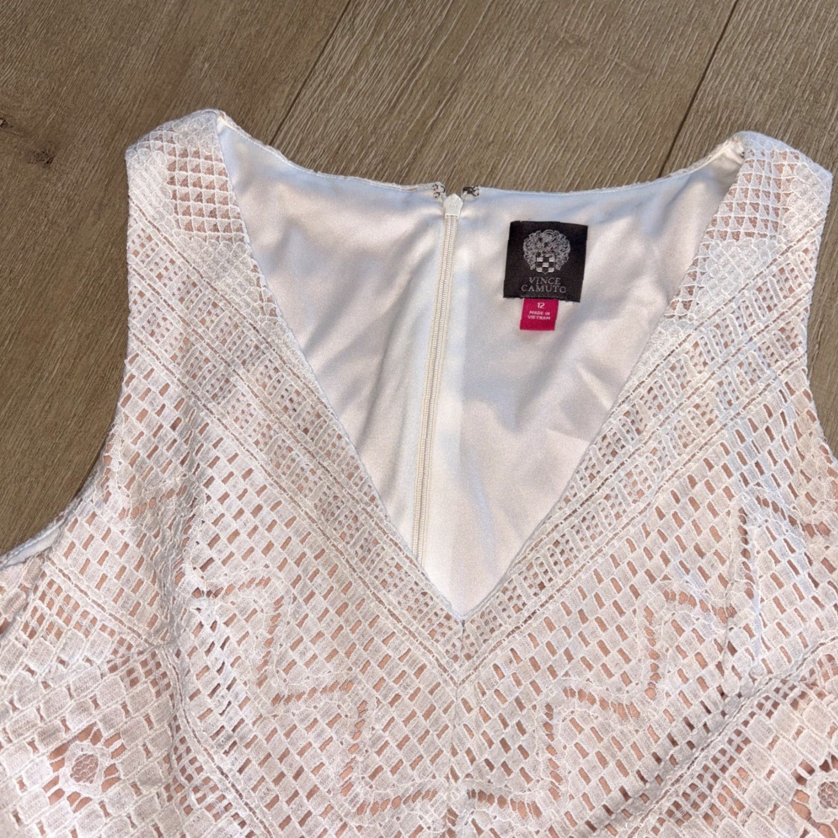 Vince Camuto Vince Camuto Pale Blush Pink Tan Lace Sleeveless Dress Size 14 Cocktail Size XL / US 12-14 / IT 48-50 - 3 Thumbnail