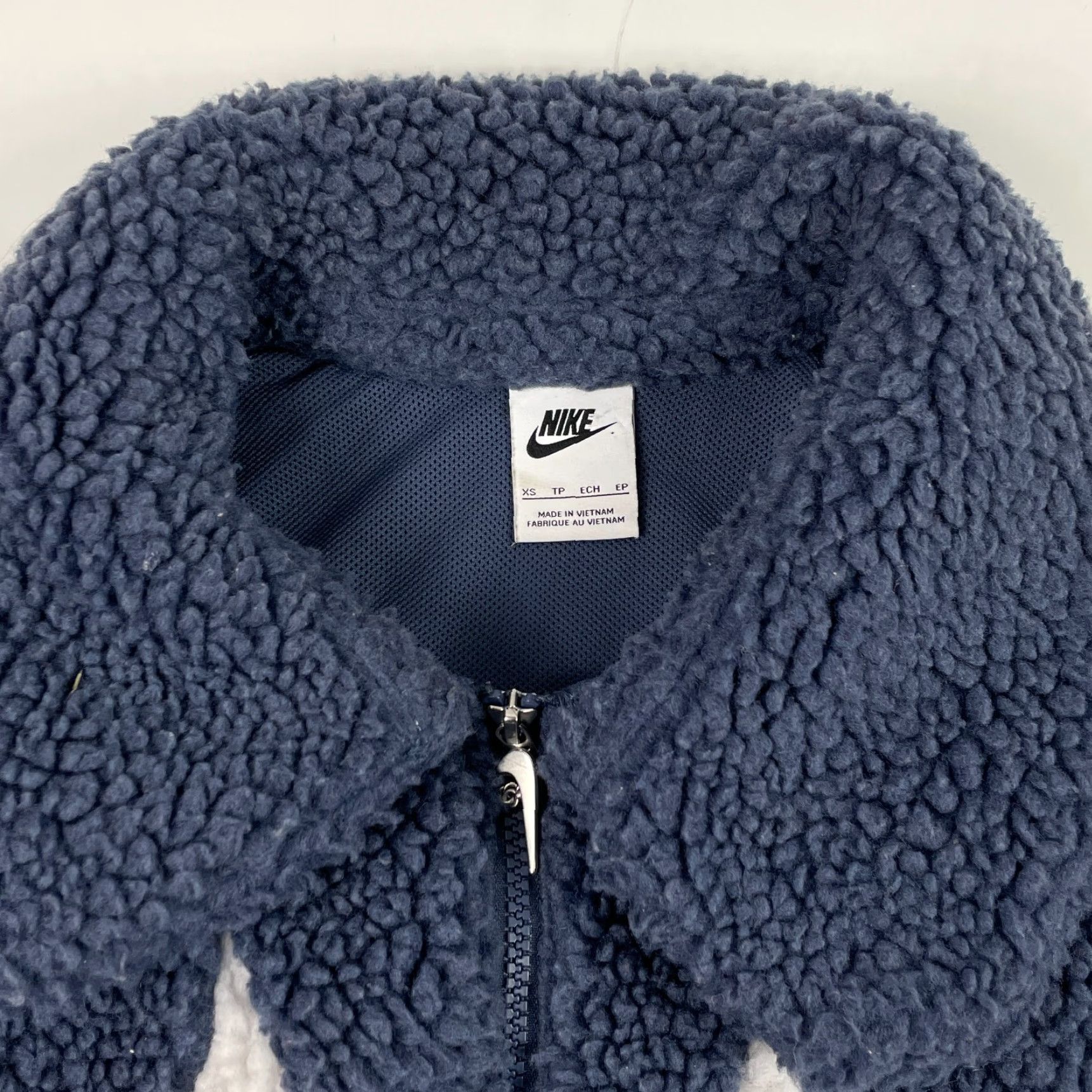Nike Nike Jacket Womens XS Blue Swoosh Sherpa Fleece Oversized Boxy Full Zip Size XS / US 0-2 / IT 36-38 - 7 Thumbnail