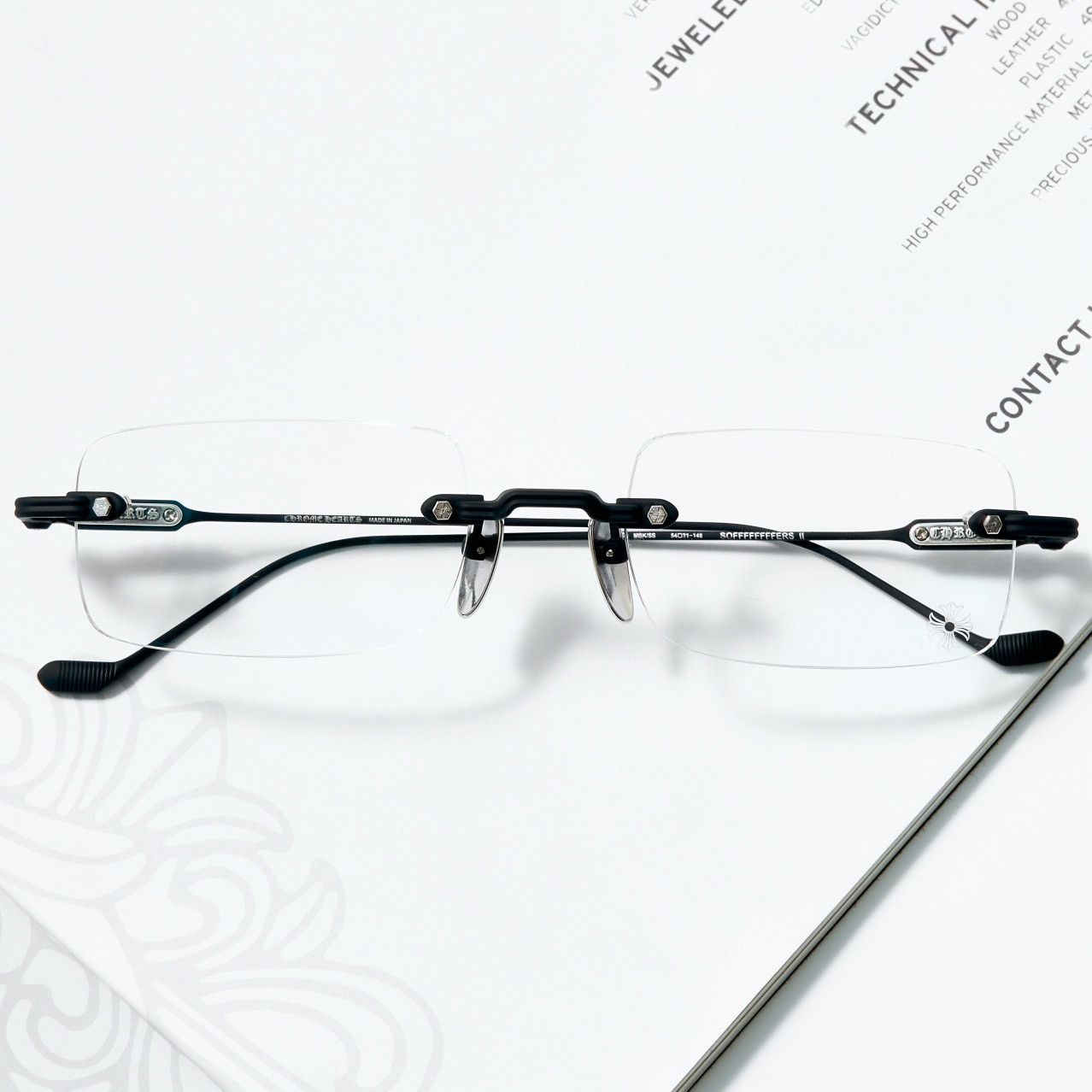 Chrome Hearts CHROME HEARTS SOFFFFFFFFERS II MATTE BLACK/SHINY SILVER GLASSES Size ONE SIZE - 6 Thumbnail