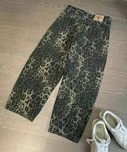 Jean Wide Leg Leopard Print Casual Jeans Size US 31 - 2 Thumbnail