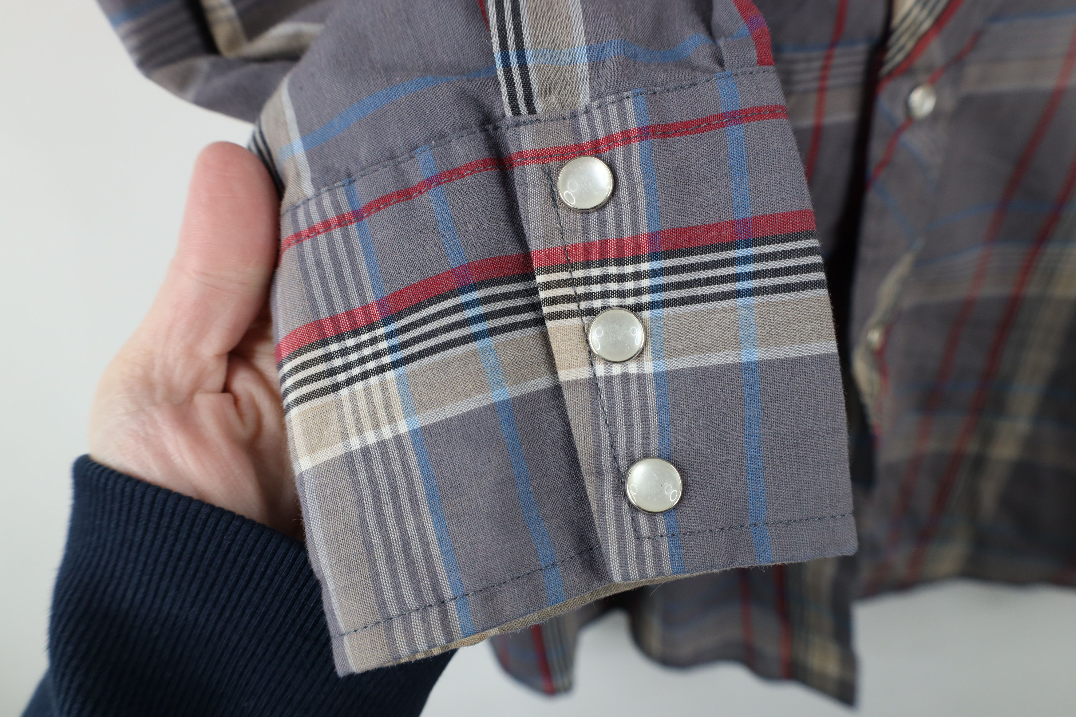 Vintage × Wrangler Vintage 90s Wrangler Western Cowboy Snap Button Shirt Plaid Size US L / EU 52-54 / 3 - 5 Thumbnail
