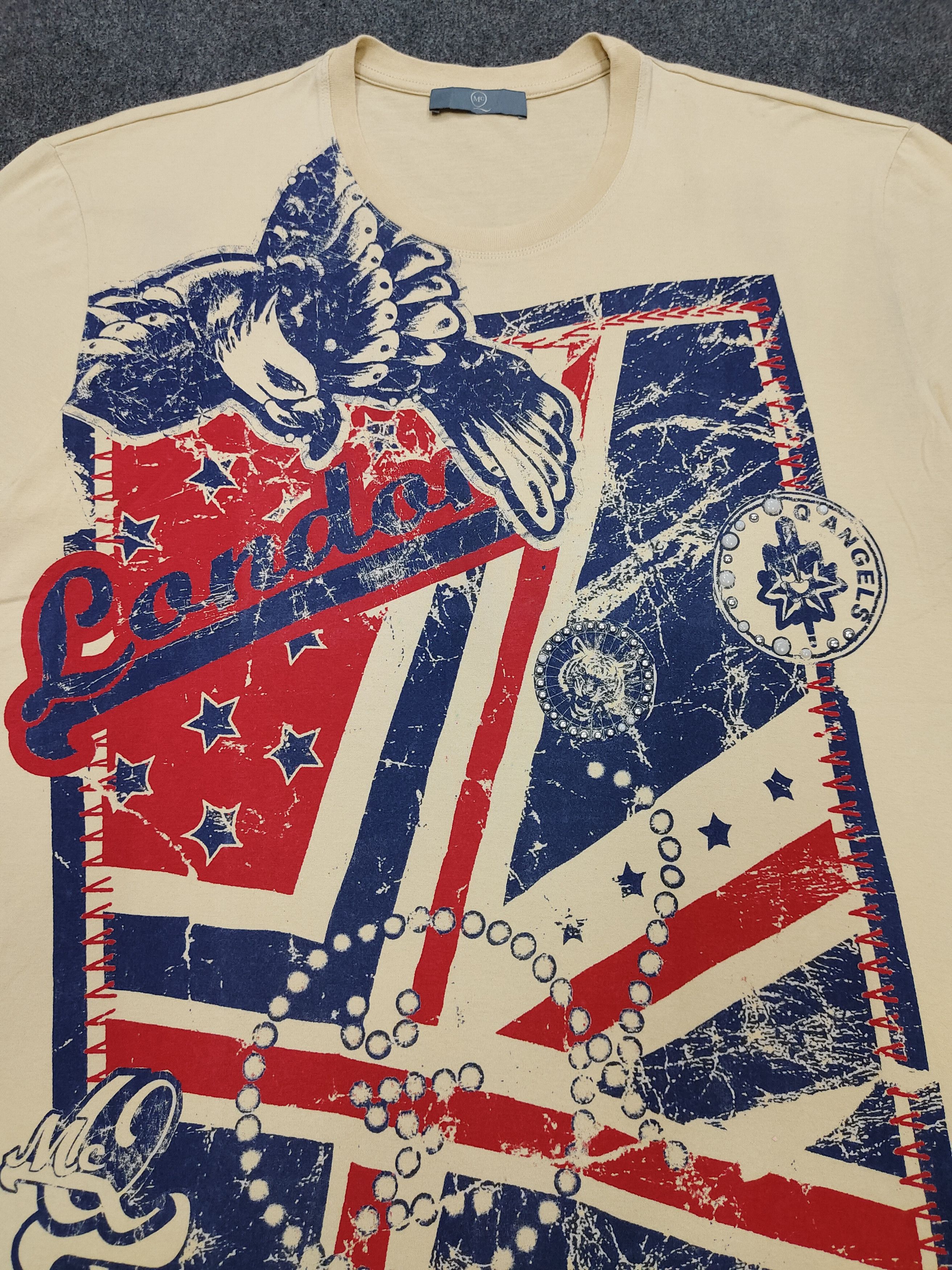 Alexander McQueen Alexander McQueen❤️‍🔥London Punk Union Jack Studded Tshirt Size US L / EU 52-54 / 3 - 2 Thumbnail
