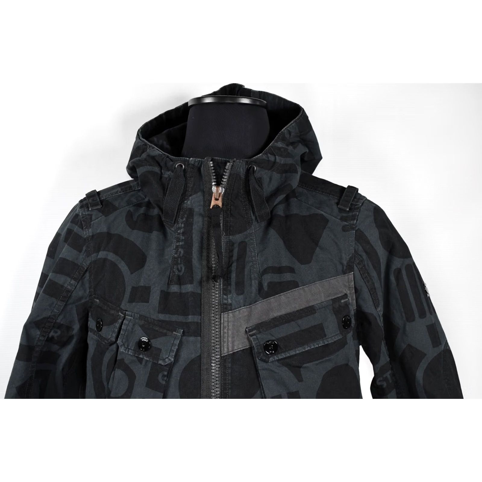 G-Star G-Star RAW UTILITY HDD JACKET M Gray Canvas Hooded Jacket Mens Regular Size M Size US M / EU 48-50 / 2 - 3 Thumbnail