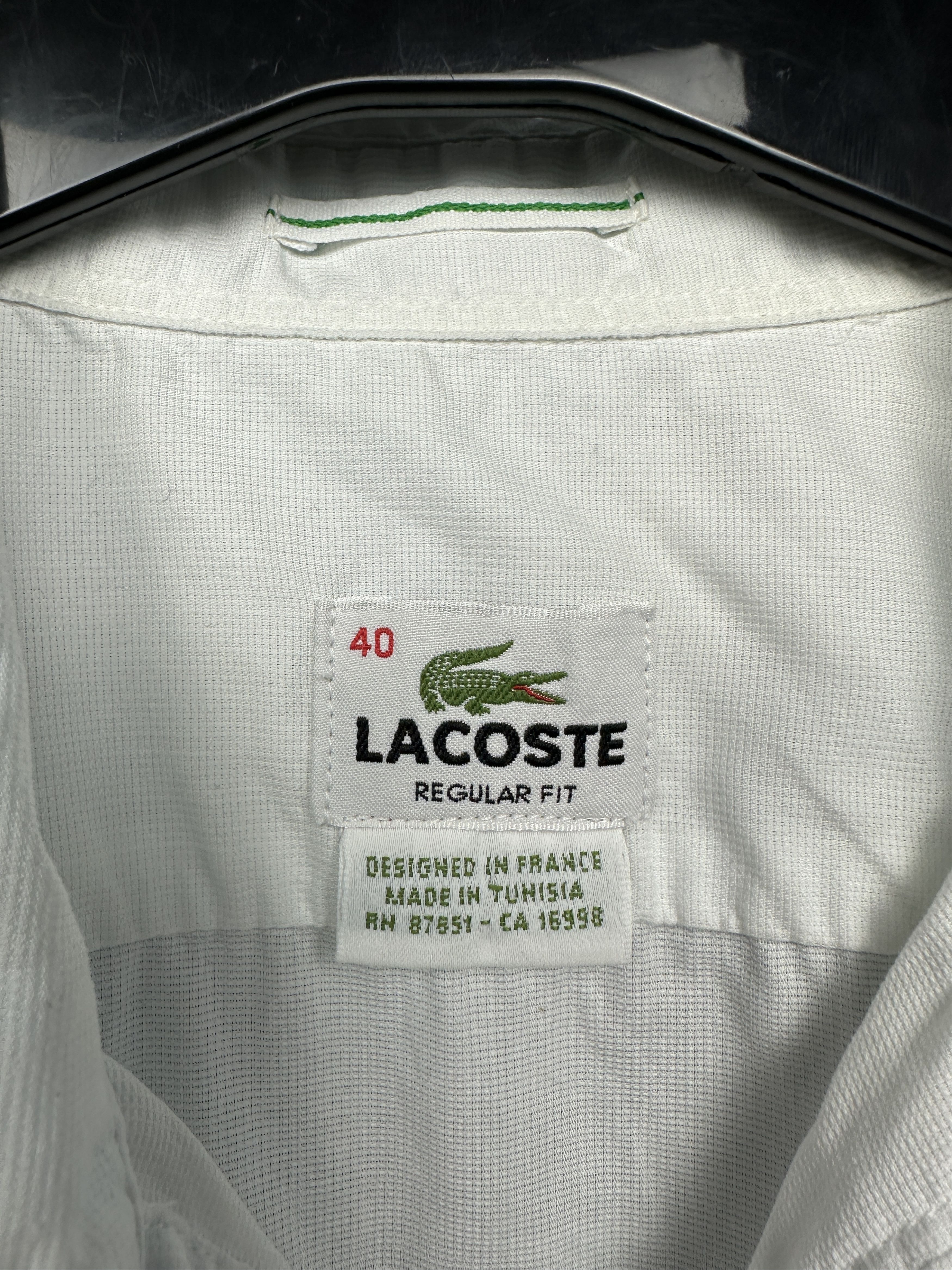 Lacoste × Vintage Lacoste Vintage Short Sleeve White Shirt Size US L / EU 52-54 / 3 - 4 Thumbnail
