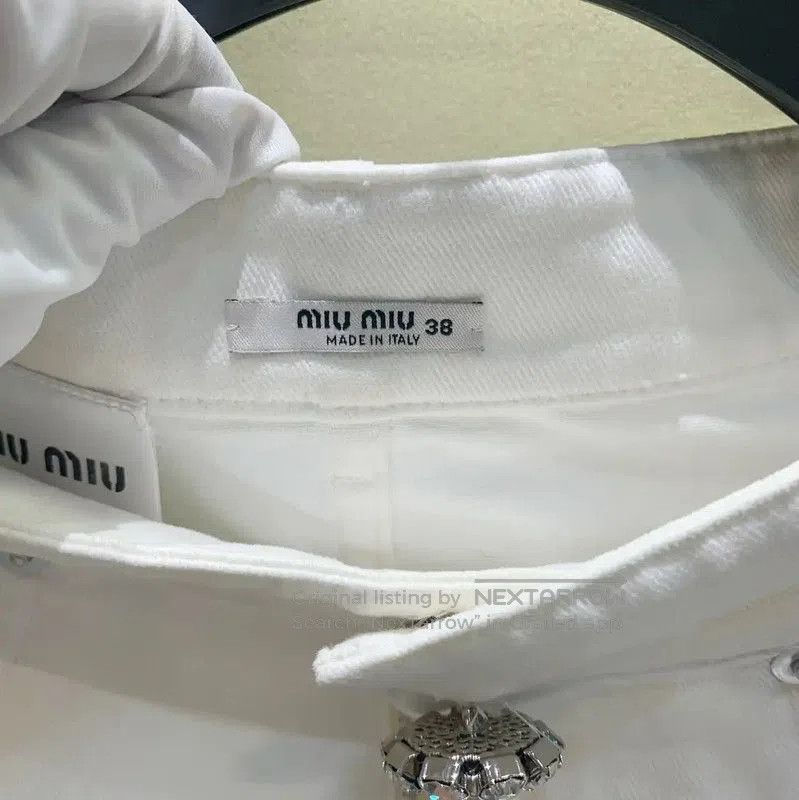 Miu Miu Miu Miu White Cotton Skirt for Women . Size 27" / US 4 / IT 40 - 4 Thumbnail
