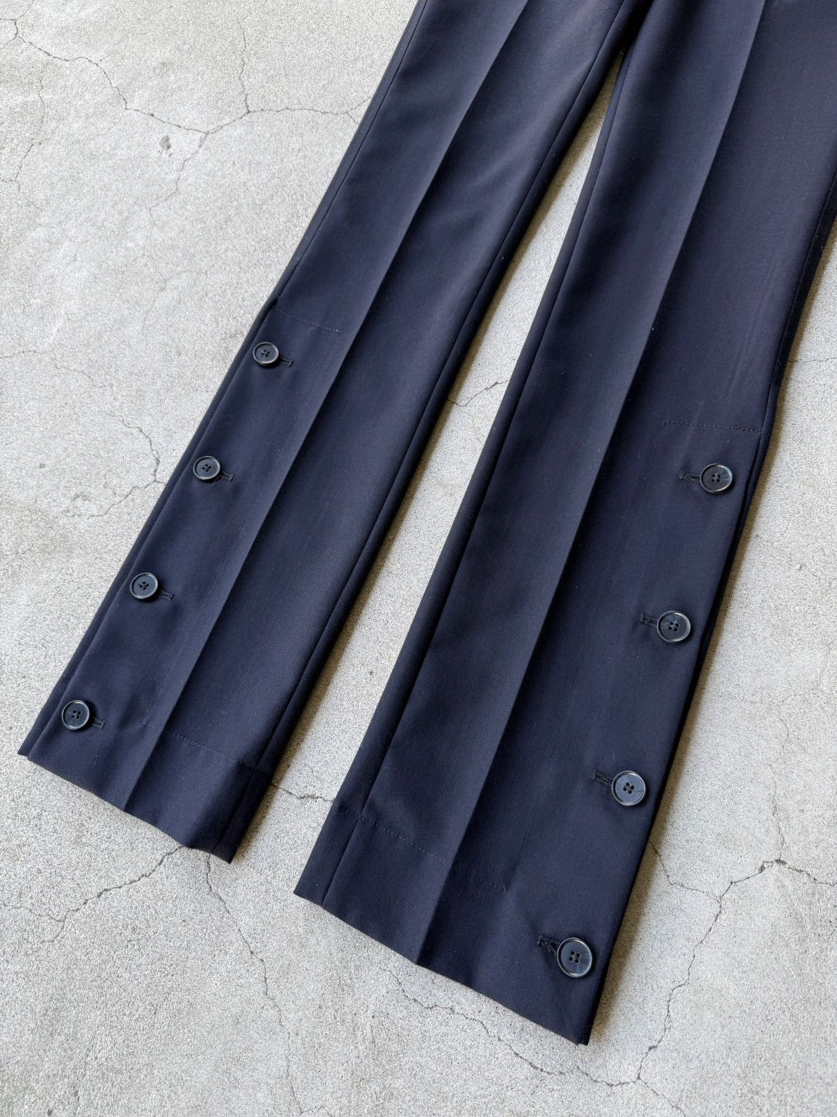 Daniel W. Fletcher DANIEL W. FLETCHER 21AW Dark Navy Wool Slit Trousers Size US 28 / EU 44 - 3 Thumbnail