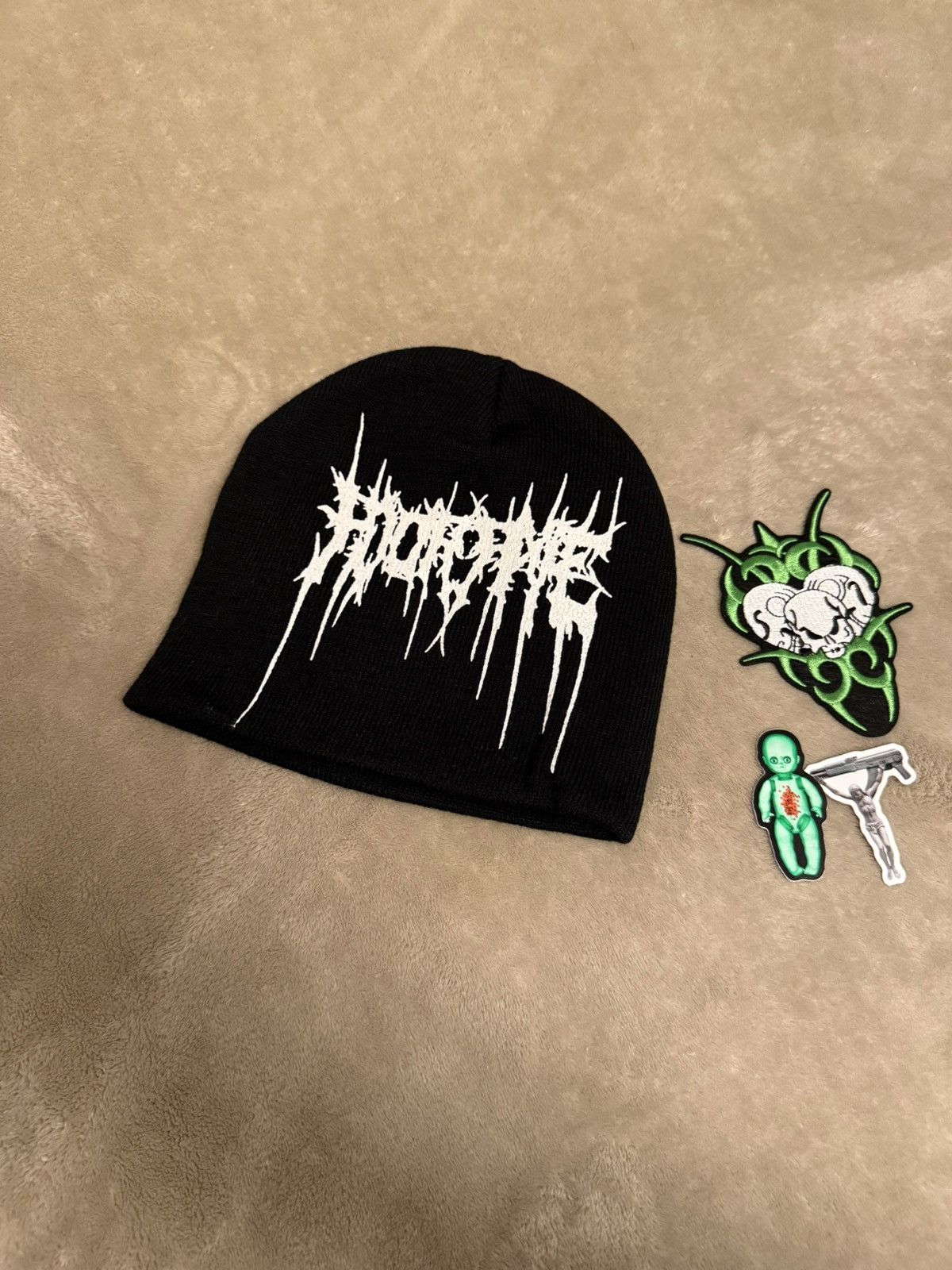 Grimykids × Vintage Grimy Kids Gothic Beanie Size ONE SIZE - 1 Thumbnail