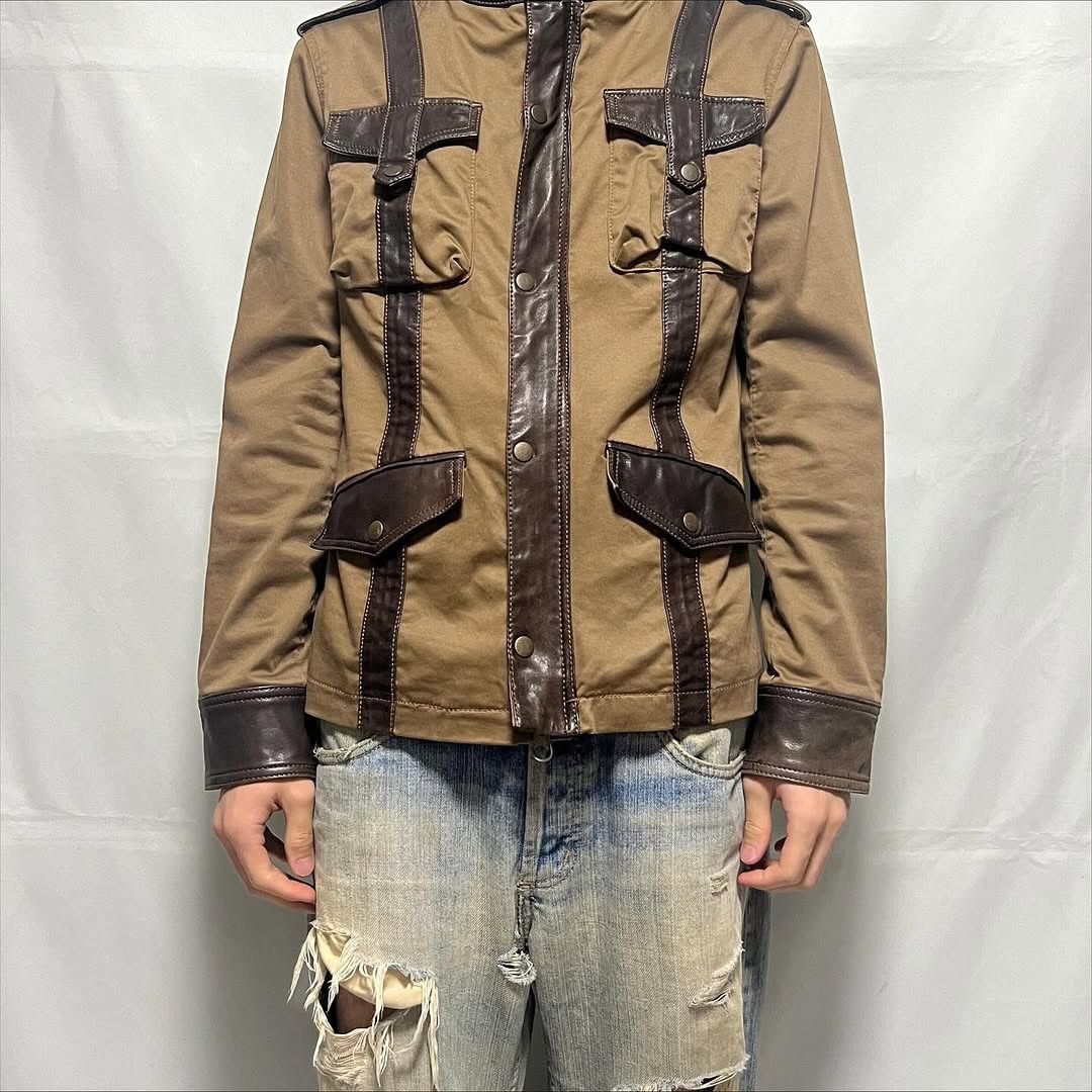 Morgan De Toi 00’s MORGAN HOMME 4 Pocket Leather Parachute Jacket Size US M / EU 48-50 / 2 - 9 Thumbnail