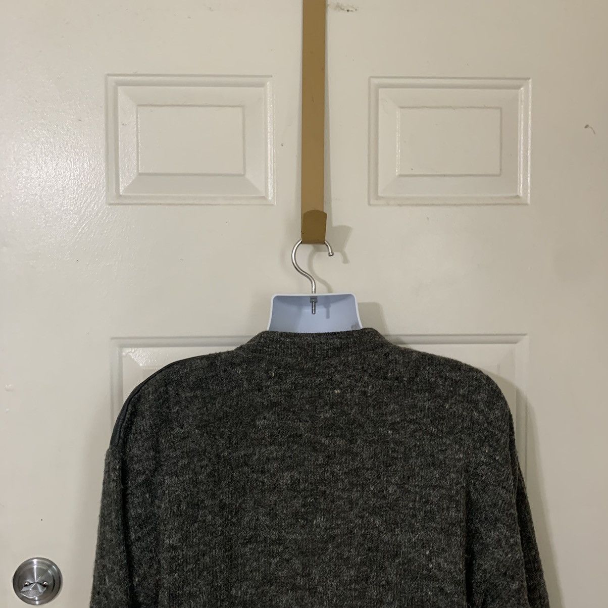 Vintage Rafael V Neck Leather and Wool Blend sweater Size US M / EU 48-50 / 2 - 6 Thumbnail