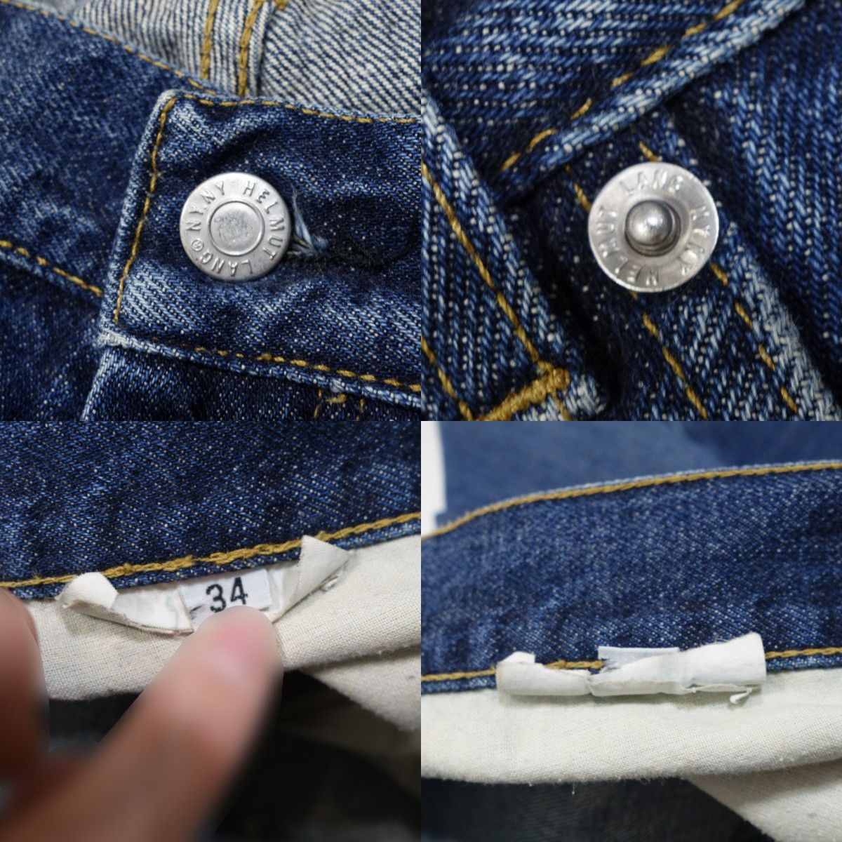 Helmut Lang 90s Vintage Classic Denim Low Waist Contour Fit Jeans Size US 34 / EU 50 - 8 Thumbnail