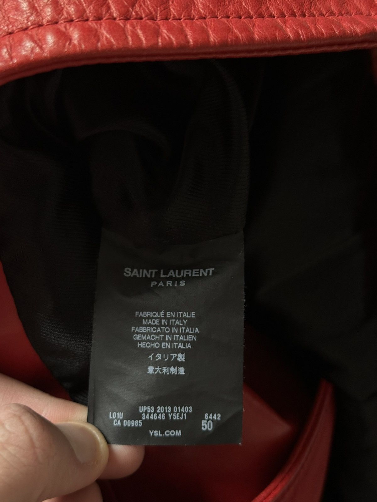 Saint Laurent Paris [50] SS14 Red L01 Lambskin leather jacket Size US M / EU 48-50 / 2 - 19 Thumbnail