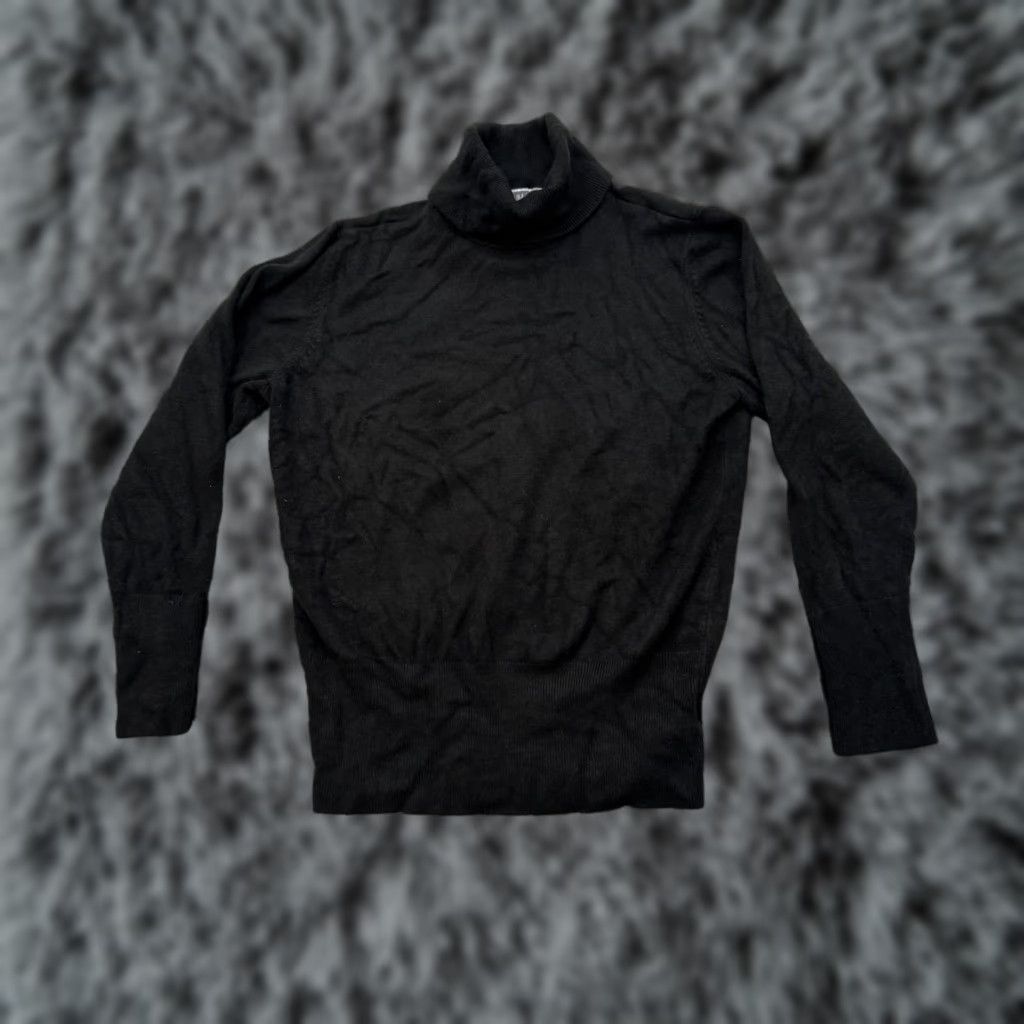 JM Collection JM Collection Sweater Womens Medium Black Turtleneck Pullover Button Sleeve Knit Size M / US 6-8 / IT 42-44 - 1 Thumbnail