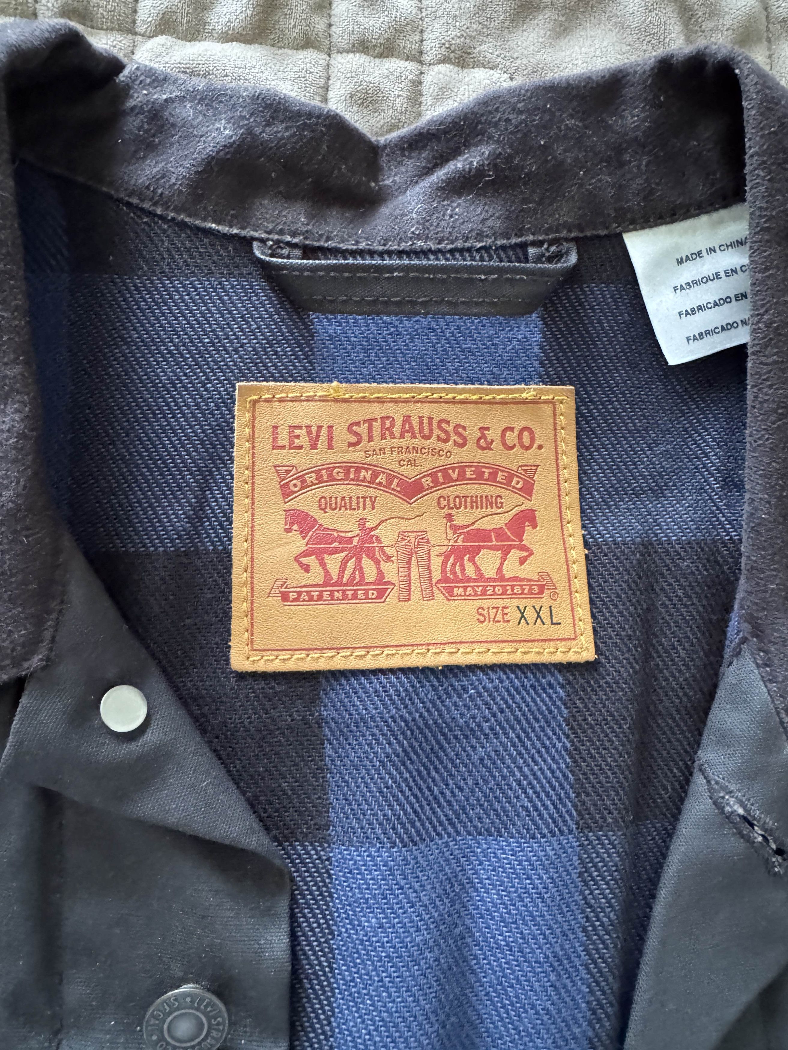 Levi's Levi's Black Waxed Denim Jacket Size US XXL / EU 58 / 5 - 3 Thumbnail
